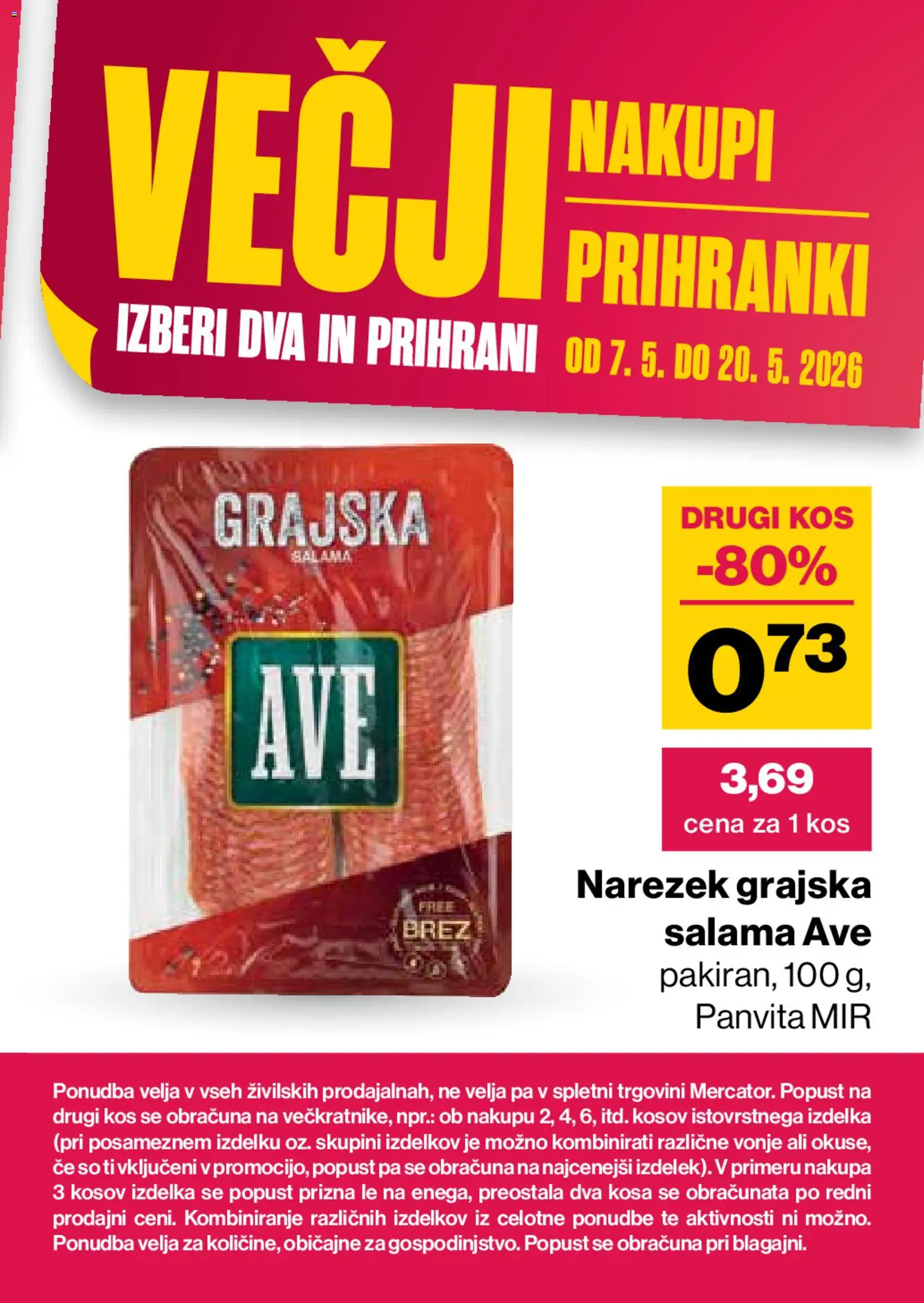 Novi Mercator katalog ponudbe – veljaven od 07.05.2026 | Stran: 8 | Izdelki: Narezek, Kos, Salama