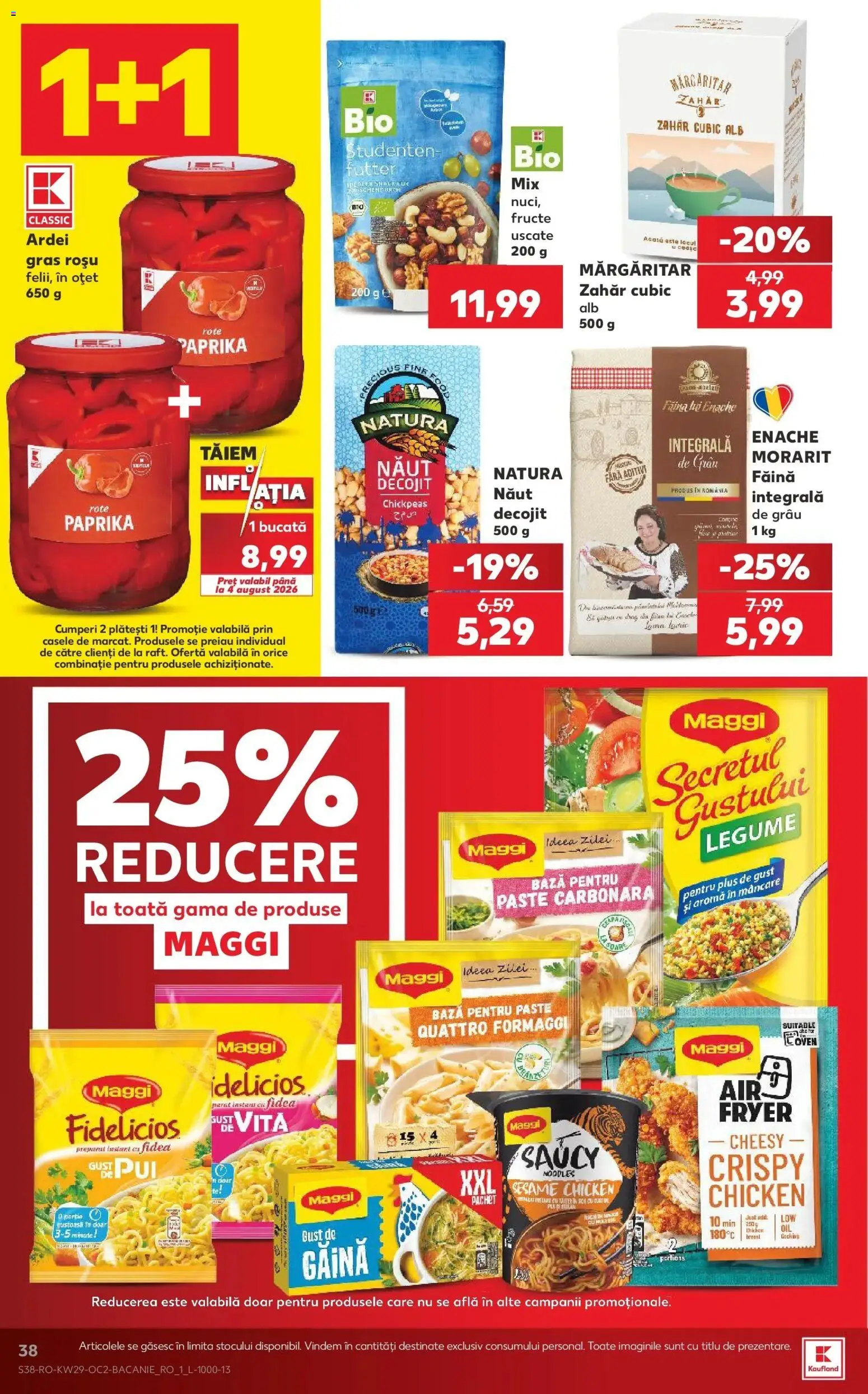 Noul catalog Kaufland – valabil de la 15.07.2026 | Pagină: 38 | Produse: Vită, Făină, Paste, Fructe