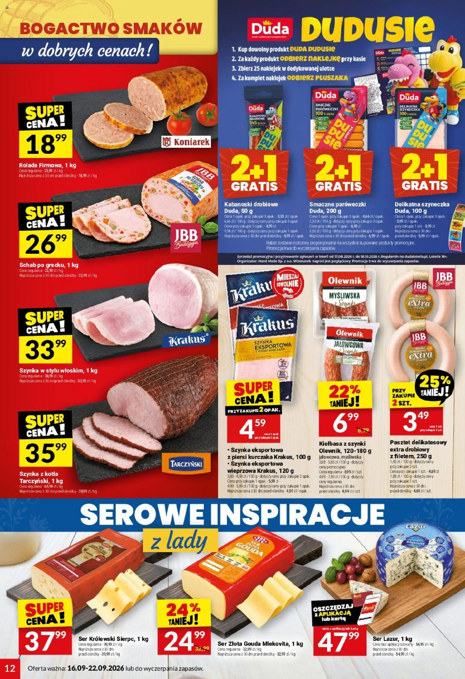 Twój Market gazetka od 16.09.2026 | Strona: 12 | Produkty: Rolada, Myśliwska, Szynka, Ser