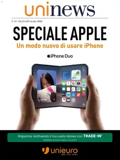 Anteprima del volantino Unieuro volantino Apple valido a partire dal 23/10/2026
