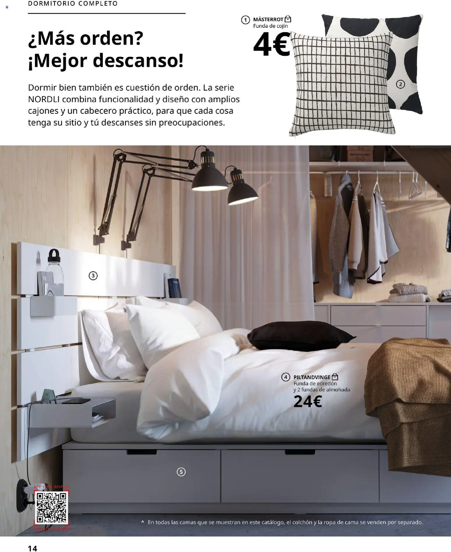 Catálogo IKEA Dormitorios │ válido desde el 01/02/2026 | Página: 14 | Productos: Colchon, Funda de cojín, Almohada, Cojín