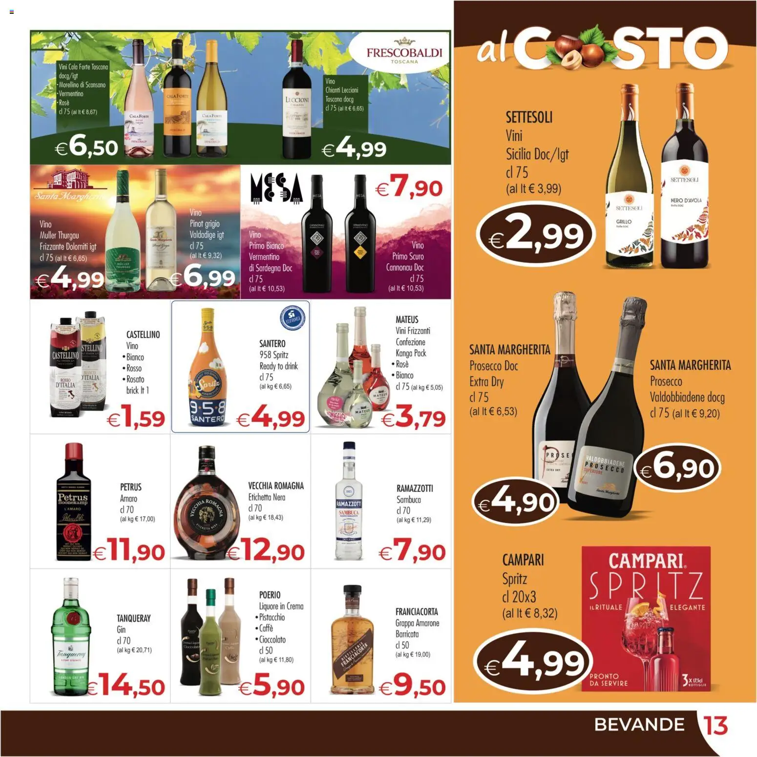 Volantino MerSi Supermercati del 07/10/2026 | Pagina: 13 | Prodotti: Campari, Prosecco, Grappa, Amaro
