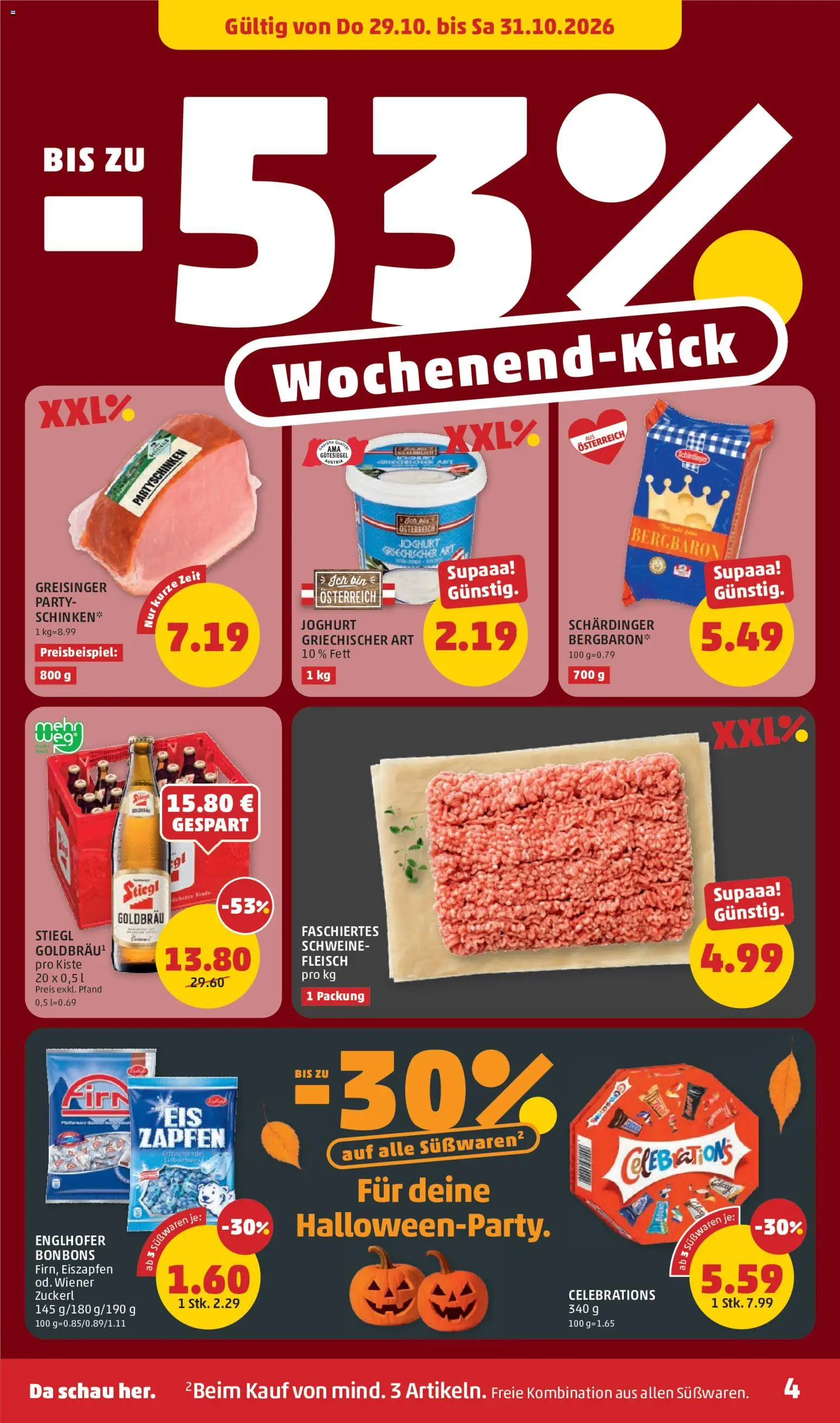 Penny Markt Flugblatt gültig ab 29.10.2026 | Seite: 4 | Produkte: Joghurt, Süßwaren