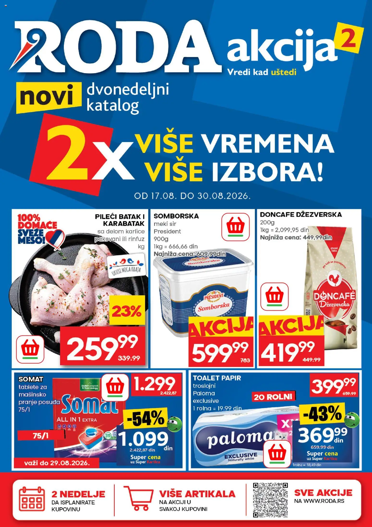 Roda katalog - važi od 17.08.2026 | Strana: 1 | Proizvode: Somat, Toalet papir, Sir, Meki sir