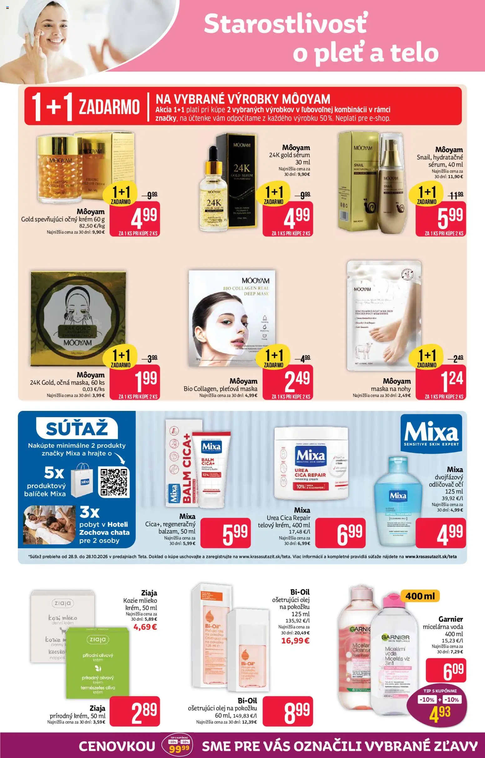 Nové Teta drogerie akcie – leták je platný od 28.09.2026 | Strana: 6 | Produkty: Mlieko, Olej, Odličovač, Krém