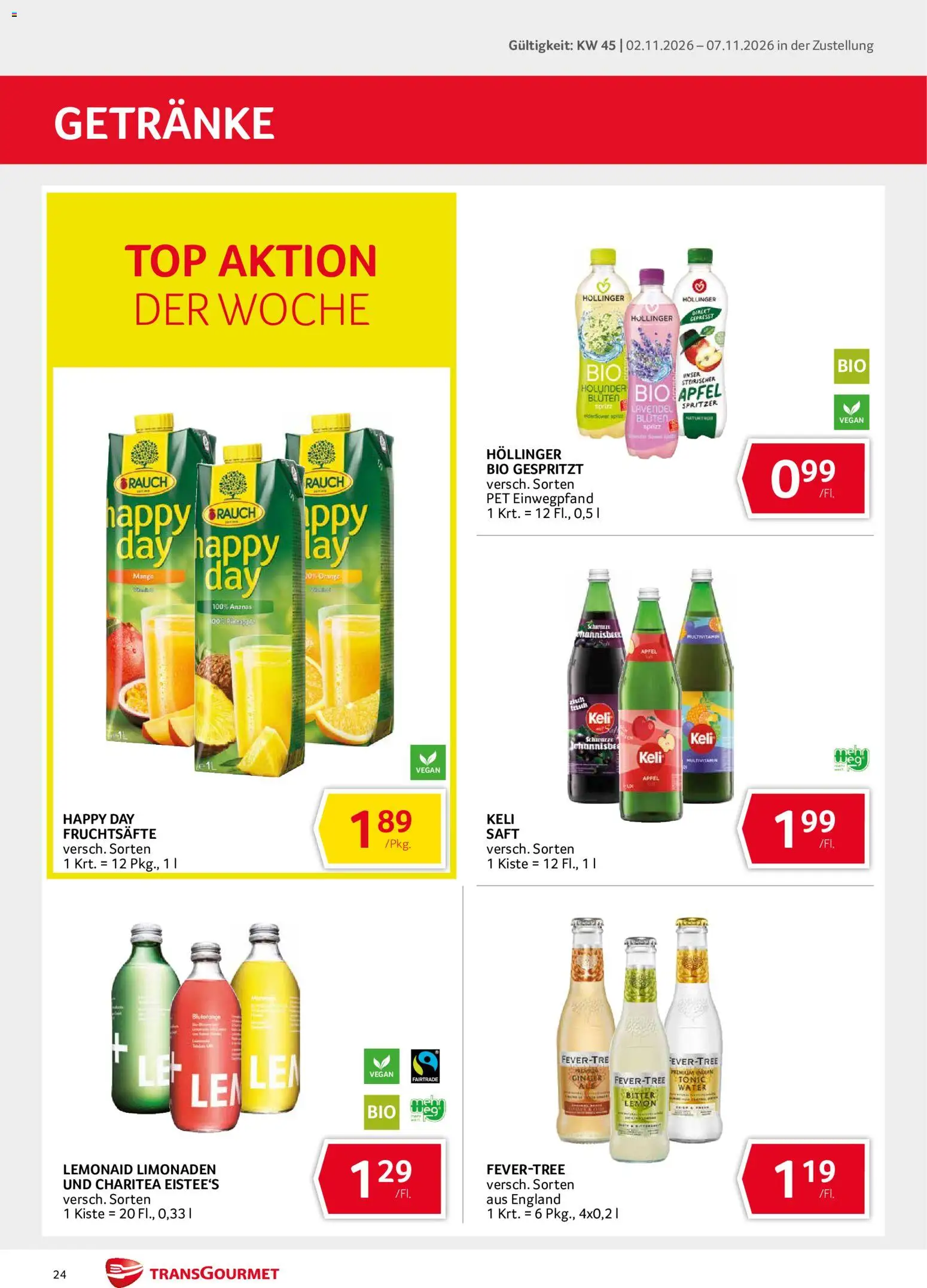 Transgourmet Flugblatt gültig ab 02.11.2026 | Seite: 24 | Produkte: Getränke, Mango, Saft, Ananas