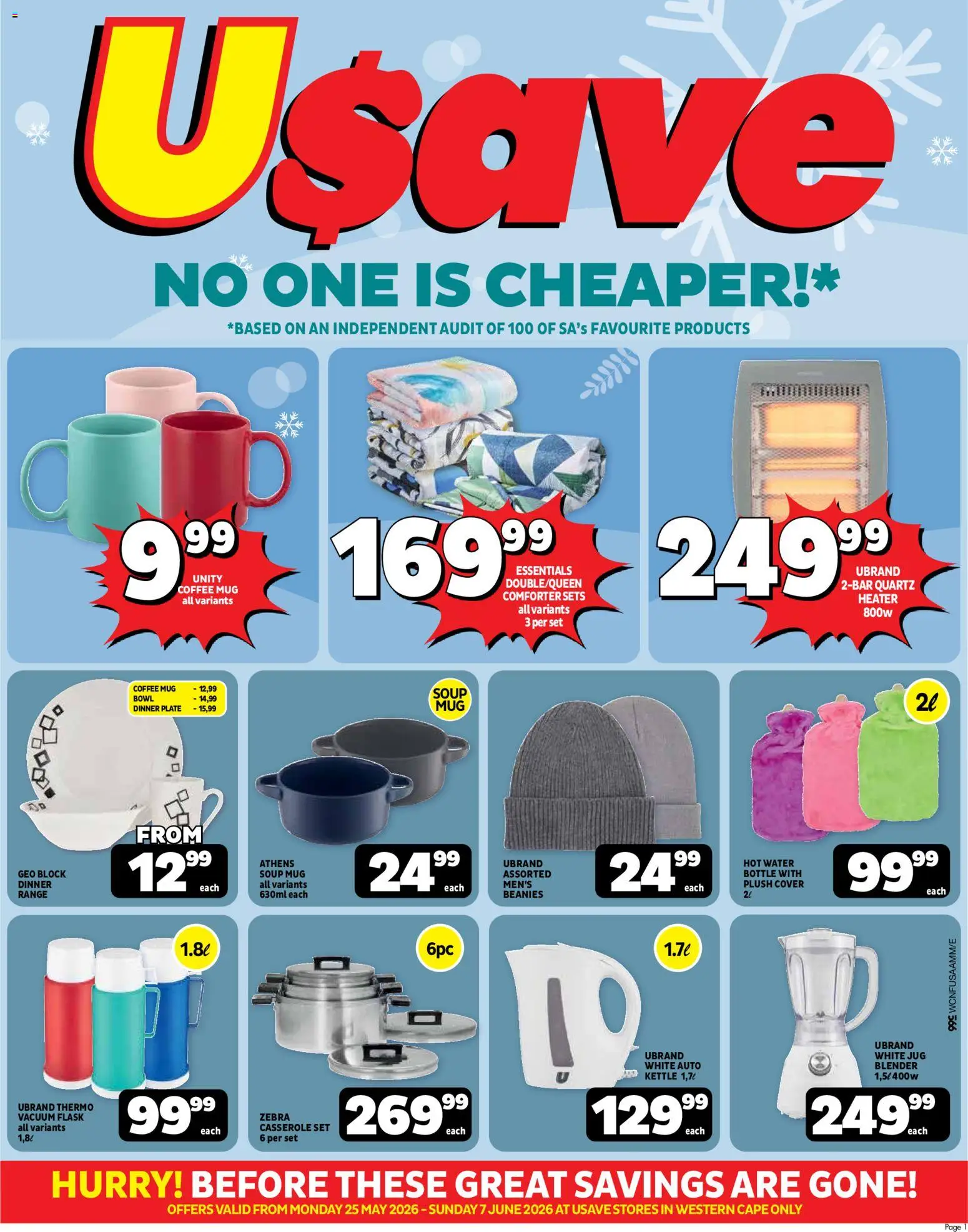 New Usave catalogue – valid from 25.05.2026 | Page: 1 | Products: Cover, Plate, Heater, Soup