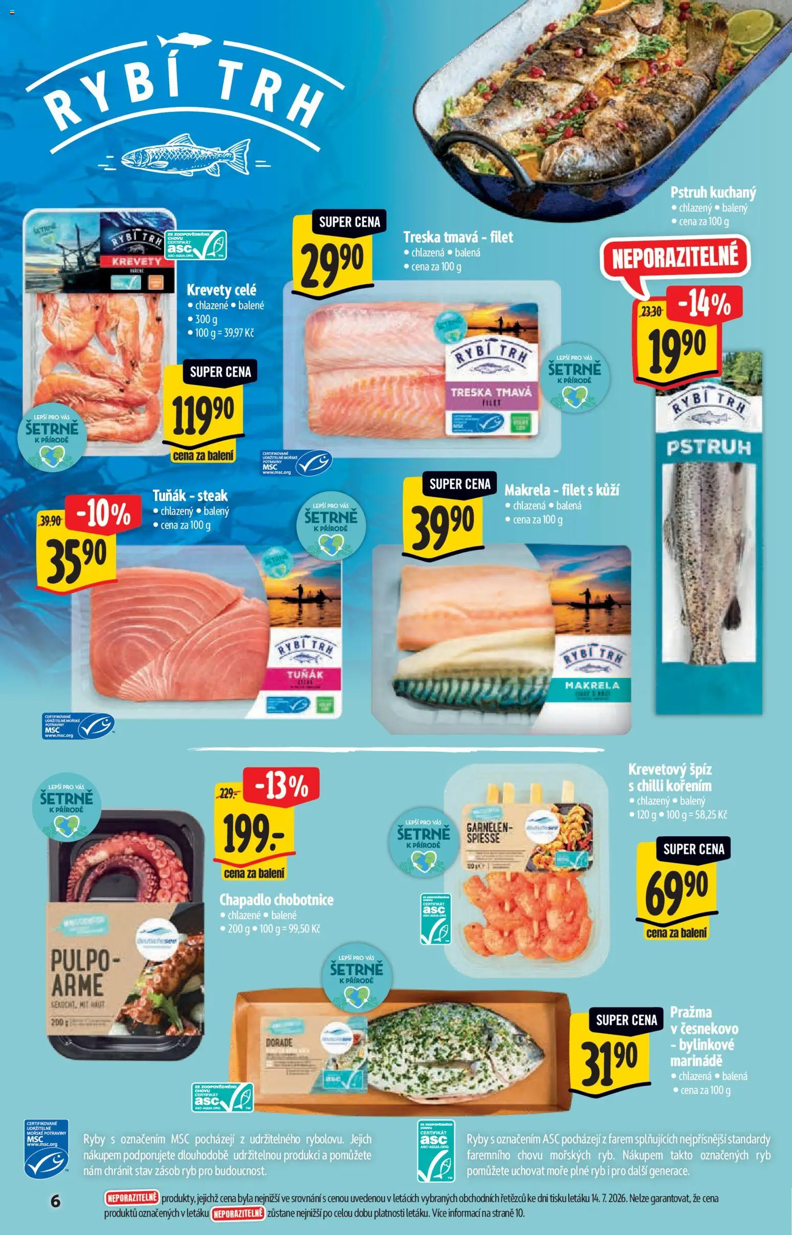 Albert katalog - Hypermarket - Gril od 22.07.2026 | Strana: 6 | Produkty: Špíz, Filet, Tuňák steak, Krevety