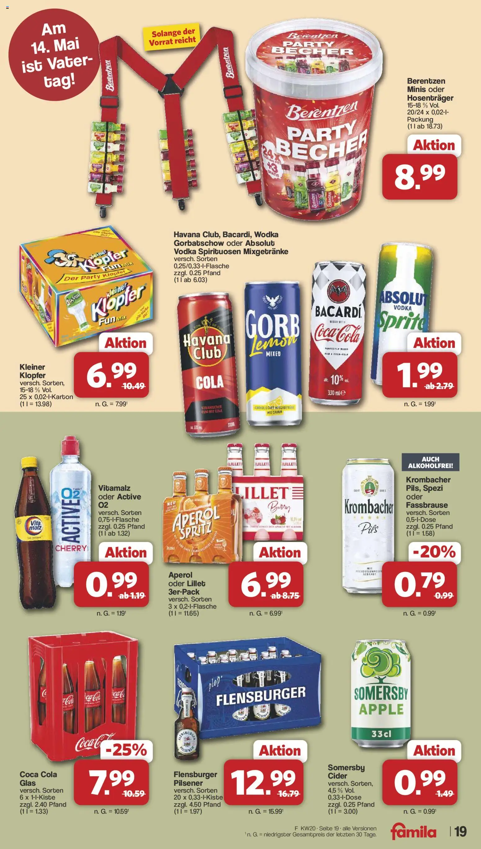 Famila Nordwest Prospekt 	 – gültig ab 11.05.2026 | Seite: 19 | Produkte: Coca cola, Rum, Lillet, Berentzen