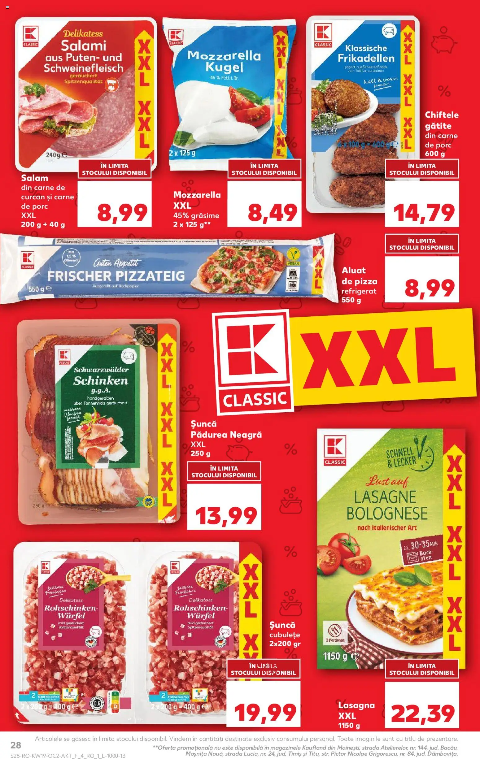 Noul catalog Kaufland – valabil de la 06.05.2026 | Pagină: 28 | Produse: Lasagna, Aluat, Mozzarella, Carne De Porc