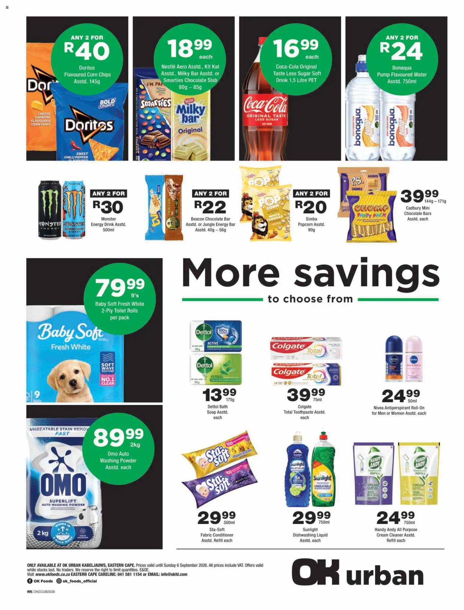 New OK Foods catalogue – valid from 25/08/2026 | Page: 4 | Products: Toilet, Bath, Cheddar, Sugar
