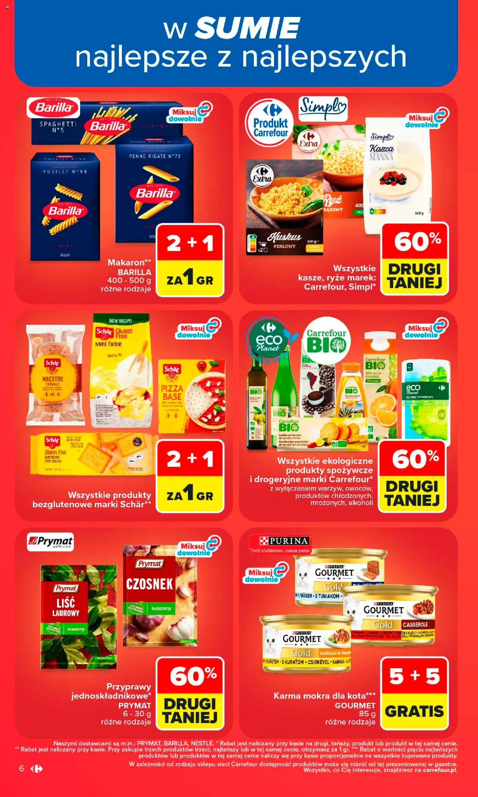 Carrefour gazetka od 10.08.2026 | Strona: 8 | Produkty: Spaghetti, Penne, Karma mokra, Ręcznik papierowy
