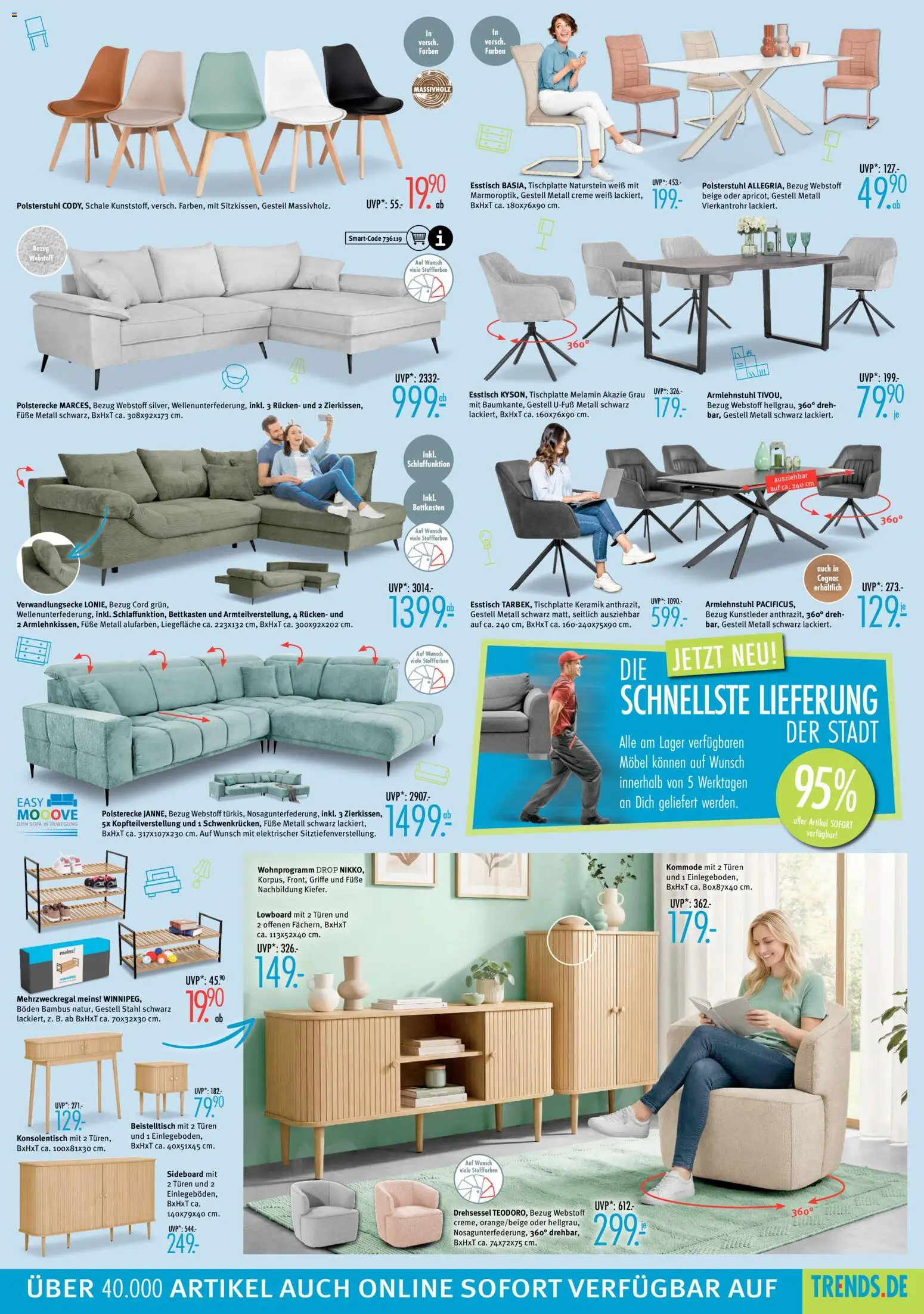 Trends Prospekt – gültig ab 30.05.2026 | Seite: 3 | Produkte: Lowboard, Kommode, Sofa, Konsolentisch