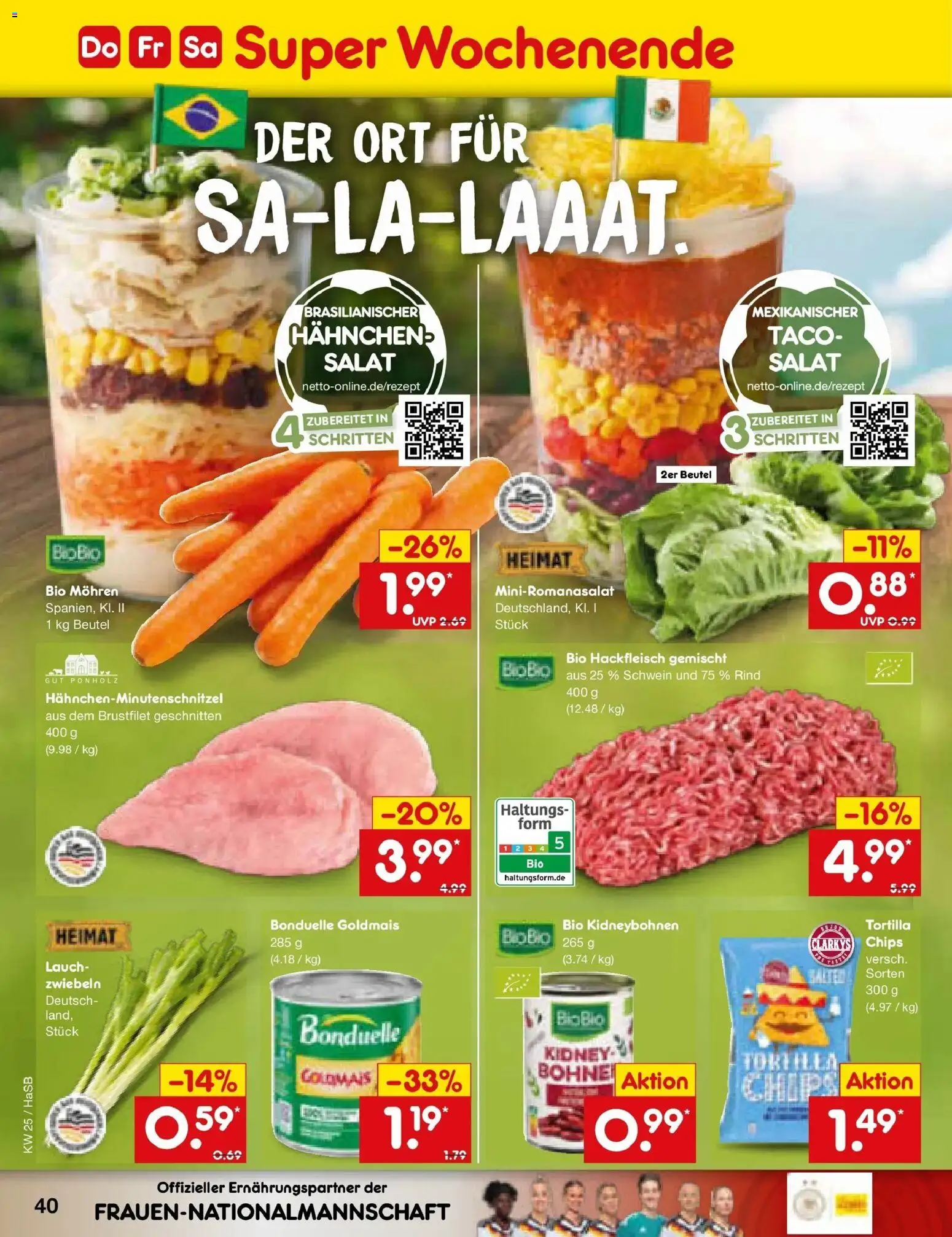 Netto Marken-Discount Prospekt Wuppertal – gültig ab 14.06.2026 | Seite: 52 | Produkte: Hahnchen, Mohren, Salat, Hackfleisch