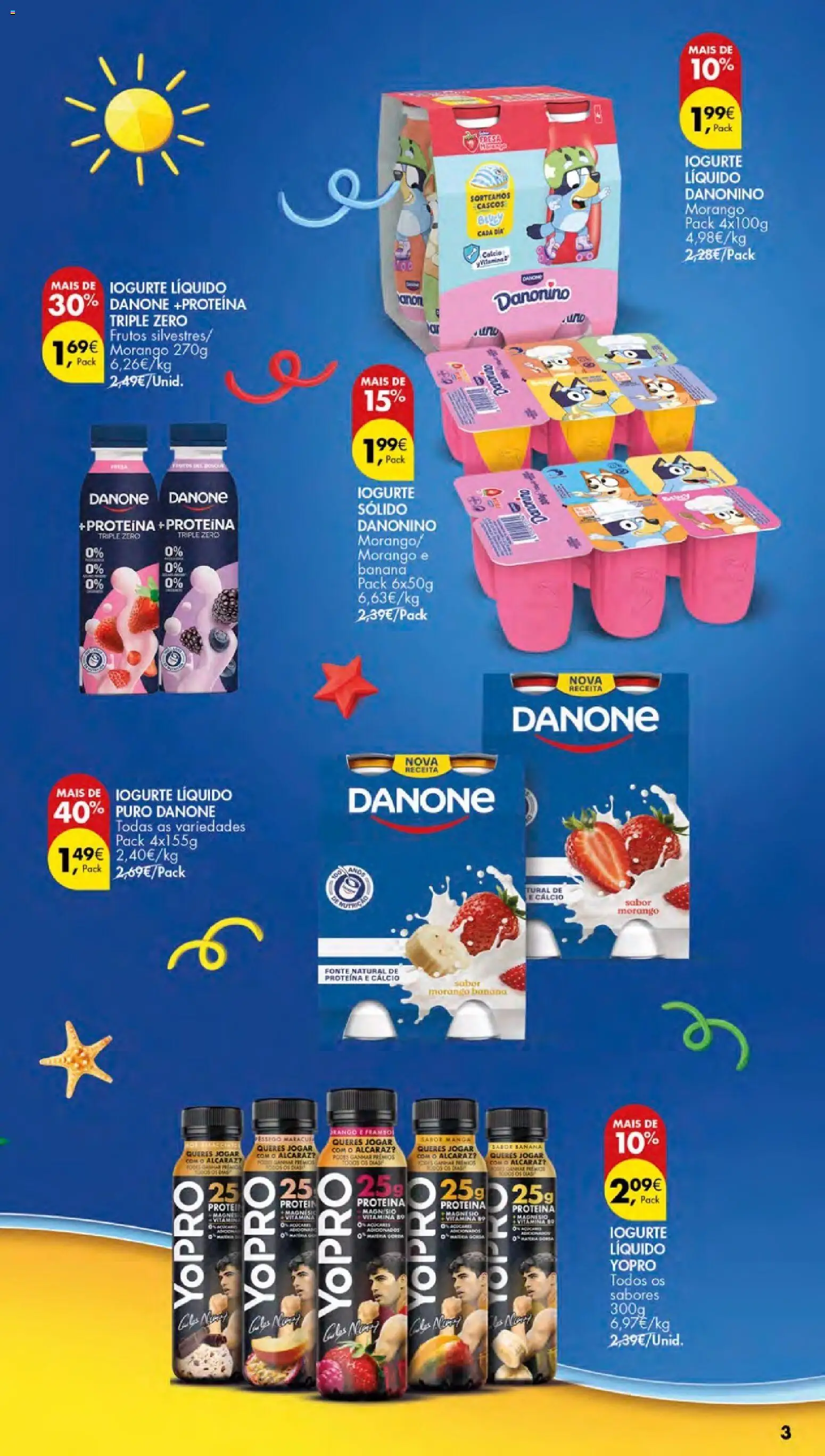 Pingo Doce Especial Iogurtes Açores │ válido de 27/08/2026 | Página: 3 | Produtos: Banana, Frango, Cálcio, Iogurte liquido