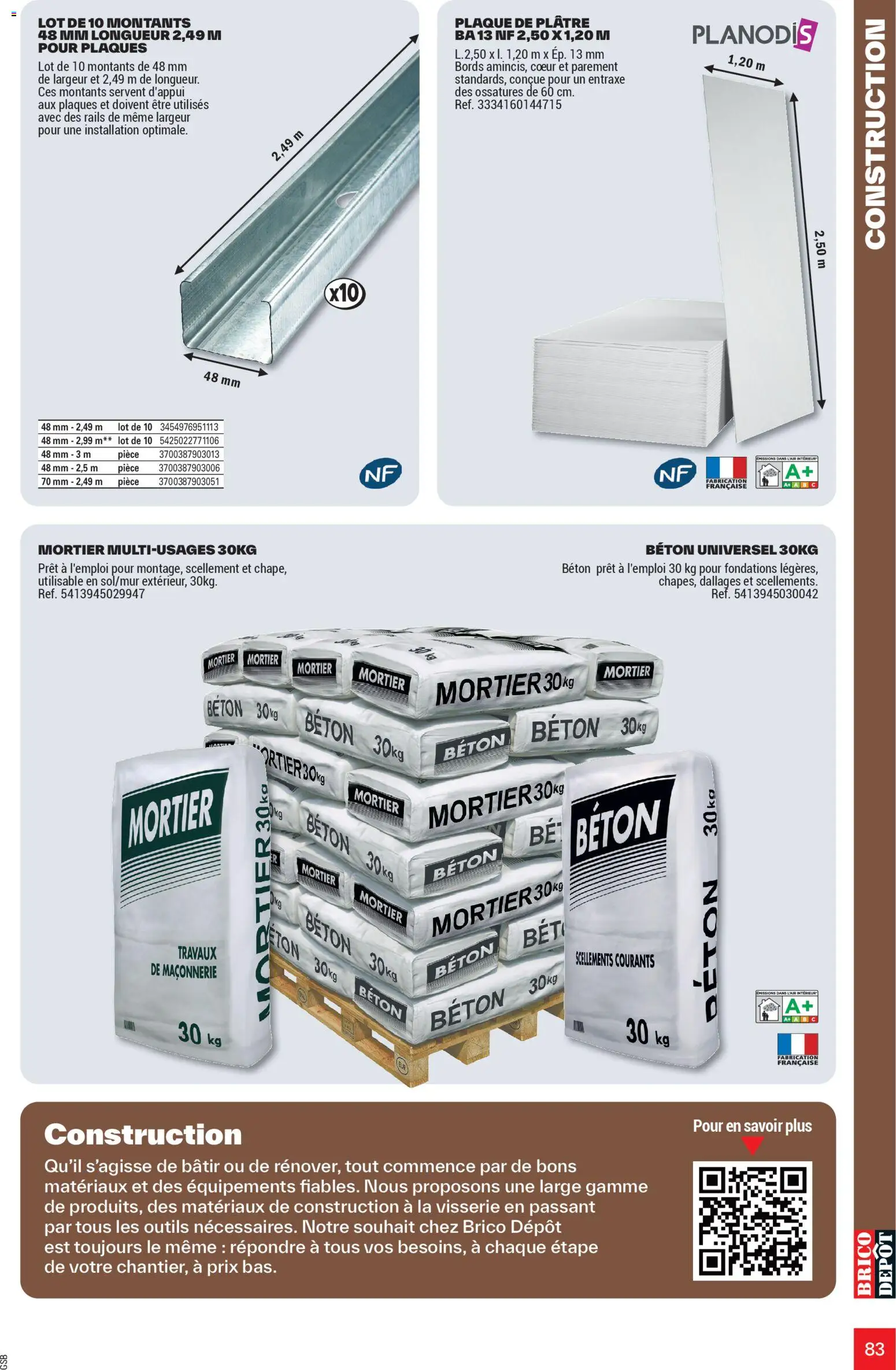 {H1} | Page: 83 | Produits: Mortier, Plâtre