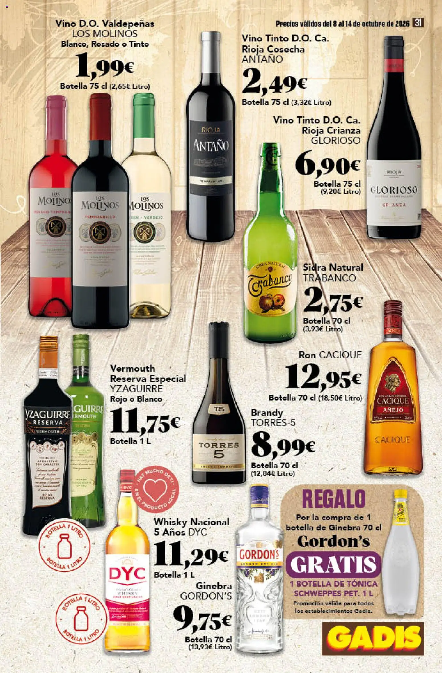 Gadis - folleto │ válido desde el 08/10/2026 | Página: 31 | Productos: Tónica, Vino, Whisky, Brandy