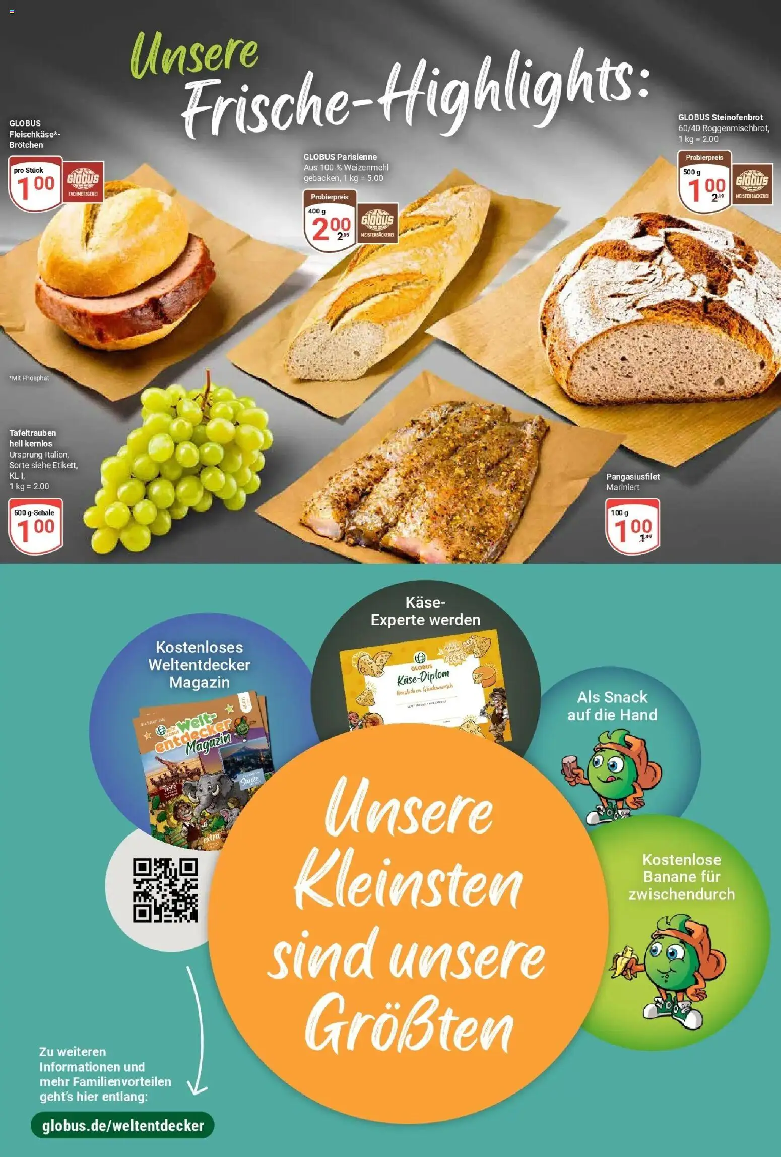 Globus Prospekt Tönisvorst – gültig ab 07.09.2026 | Seite: 2 | Produkte: Käse, Weizenmehl, Magazin
