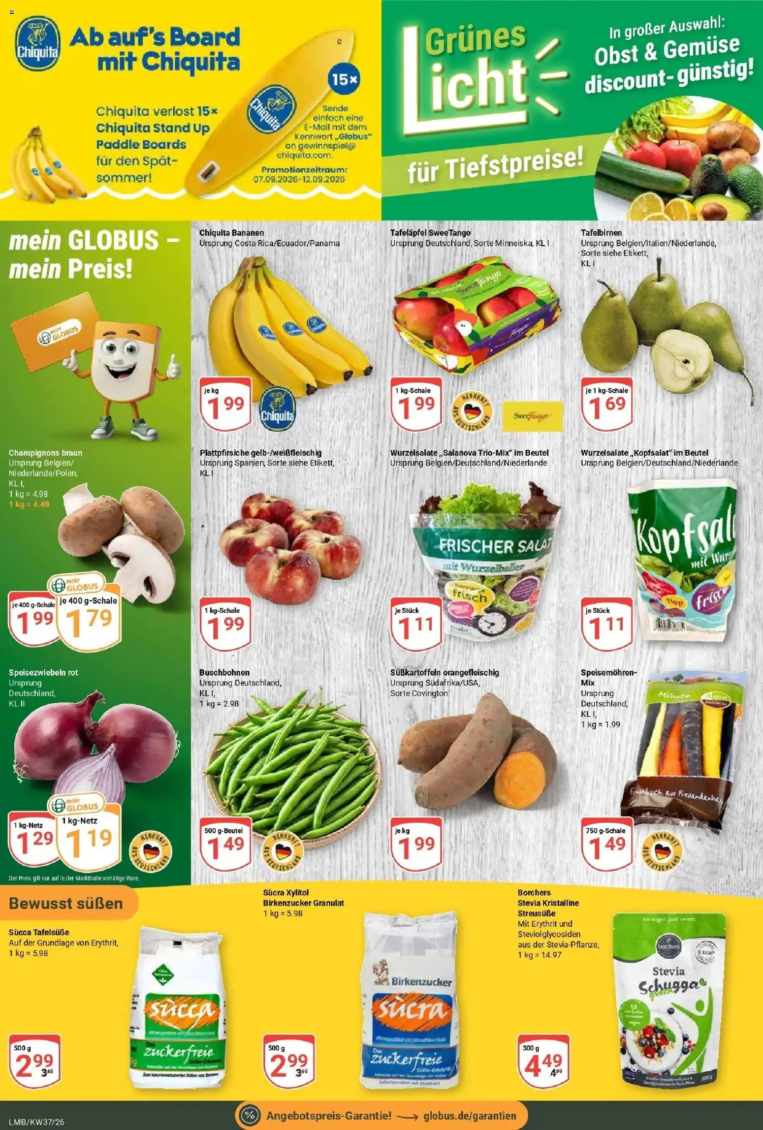Globus Prospekt Limburg – gültig ab 07.09.2026 | Seite: 10 | Produkte: Bananen, Champignons, Gemüse, Obst