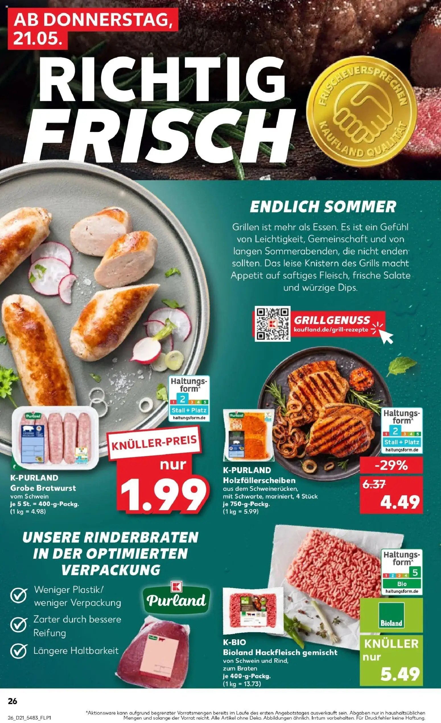Kaufland Prospekt Bad Kreuznach – gültig ab 18.05.2026 | Seite: 31 | Produkte: Rinderbraten, Bratwurst, Hackfleisch