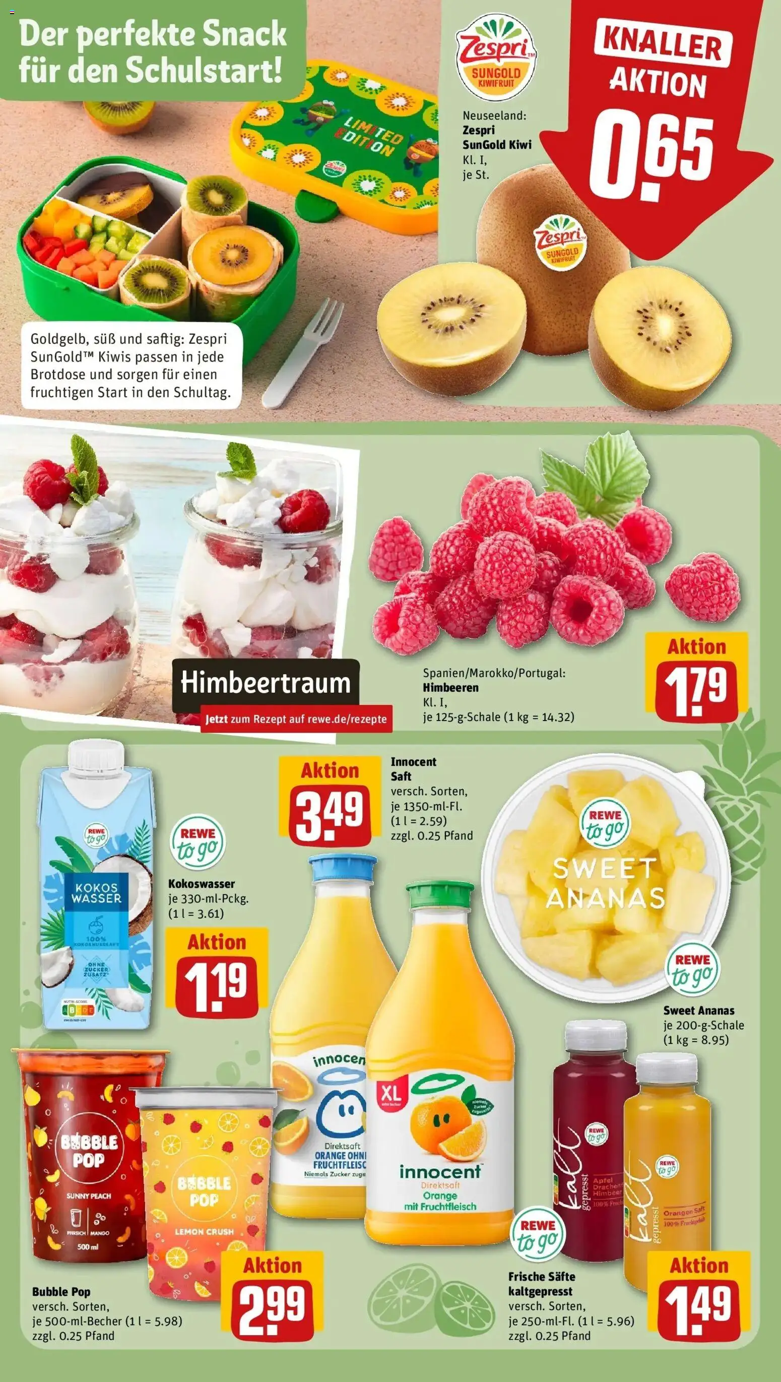 REWE Prospekt ab 24.08.2026 zum Blättern » Angebote | Seite: 4 | Produkte: Äpfel, Wasser, Zucker, Mango