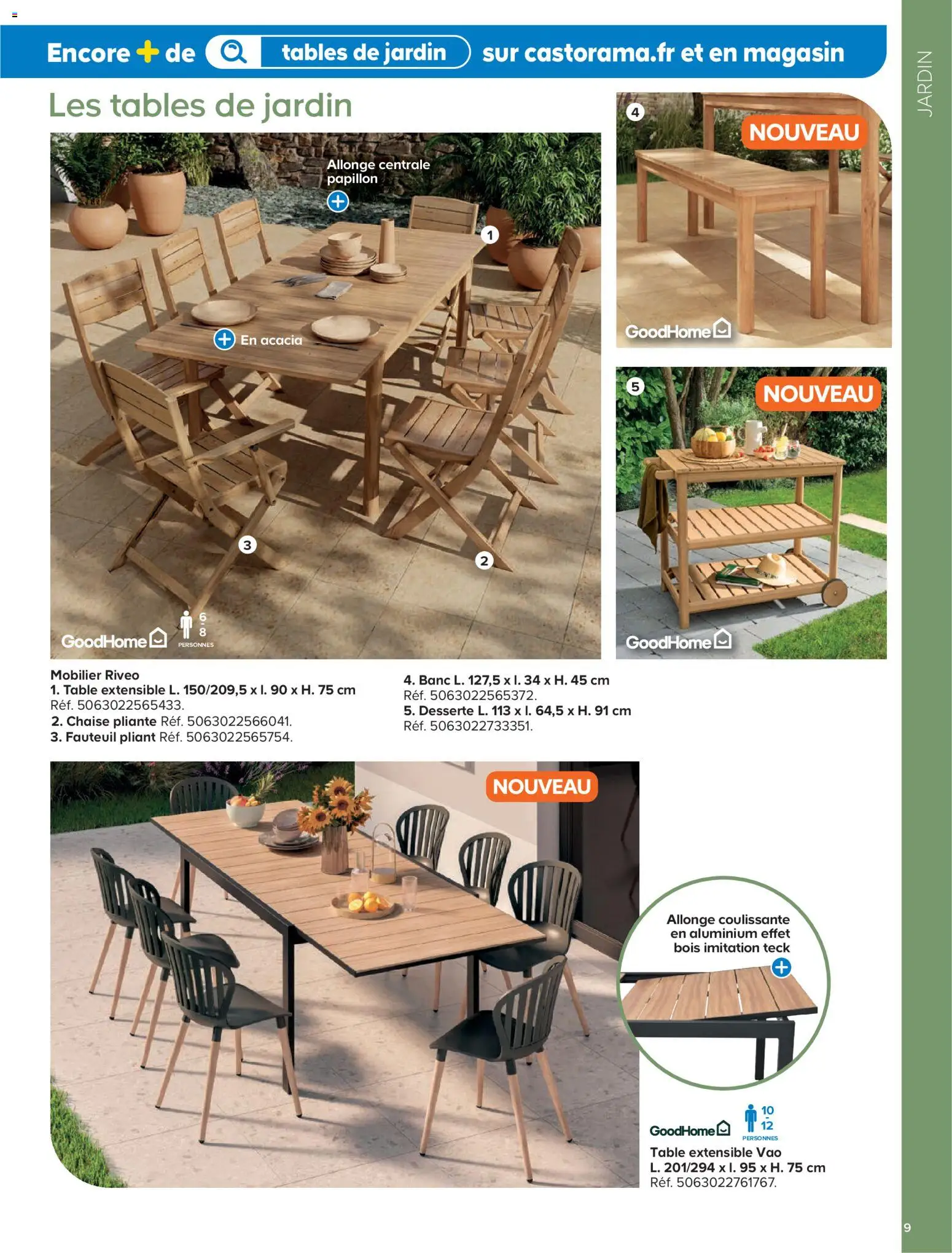 {H1} | Page: 9 | Produits: Table extensible, Fauteuil, Table, Chaise