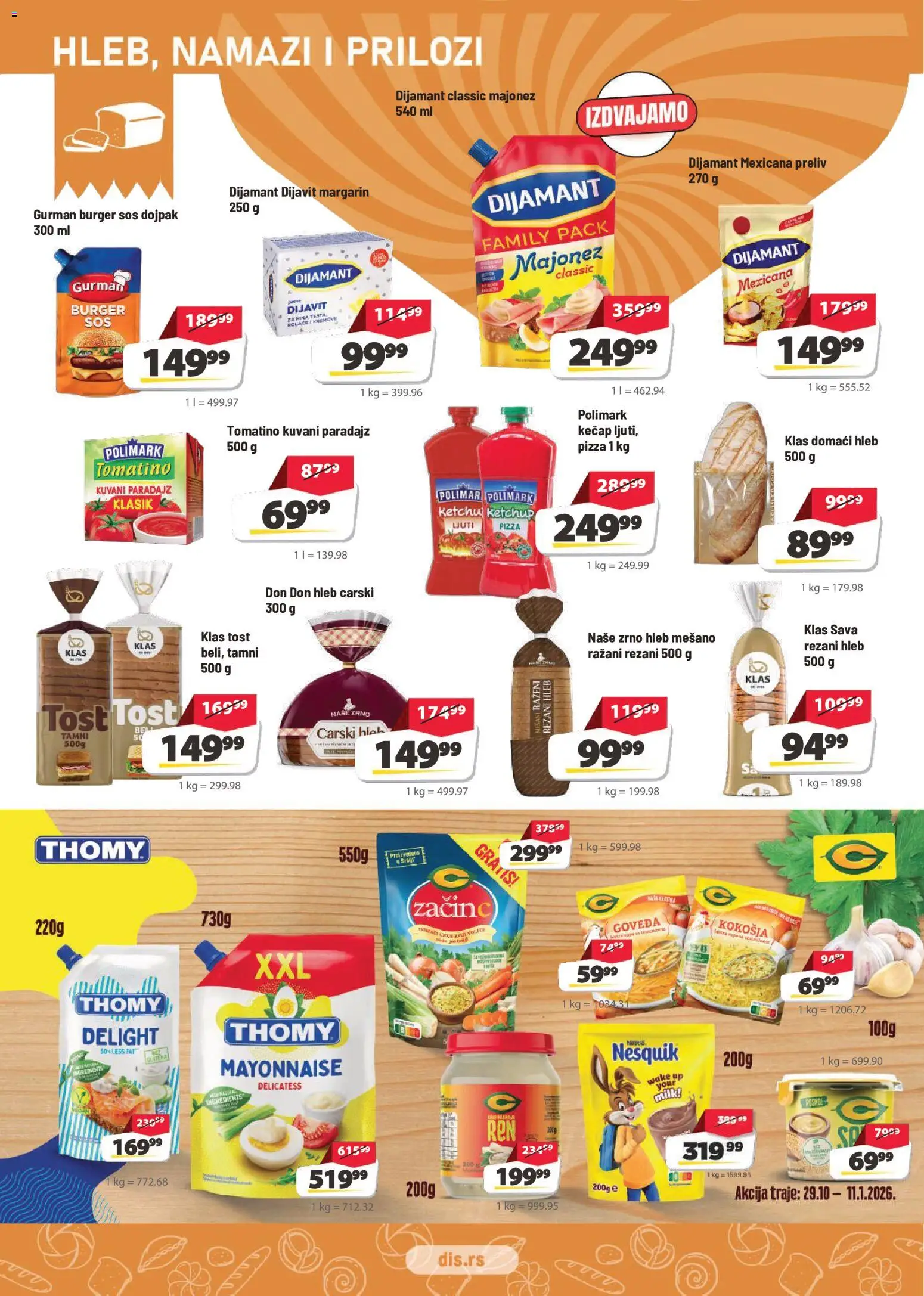Super DIS katalog - važi od 29.10.2026 | Strana: 6 | Proizvode: Kečap, Prilozi, Nesquik, Tost