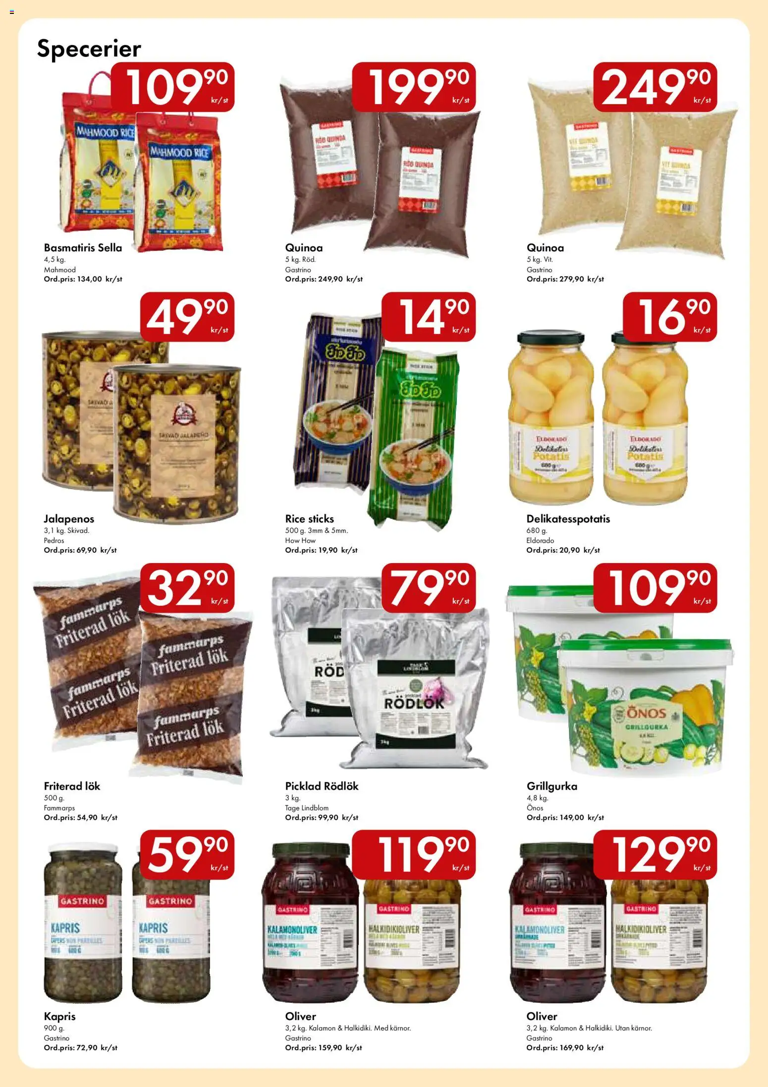 Snabbgross reklamblad aktuell från 15.06.2026 | Sida: 10 | Produkter: Oliver, Kapris, Rödlök, Potatis