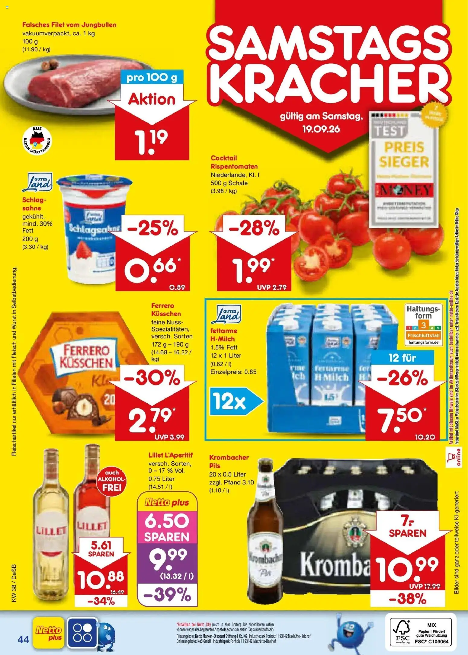 Netto Marken-Discount Prospekt Waiblingen-Bittenfeld – gültig ab 14.09.2026 | Seite: 58 | Produkte: Schlagsahne, Pils, Krombacher, Sahne