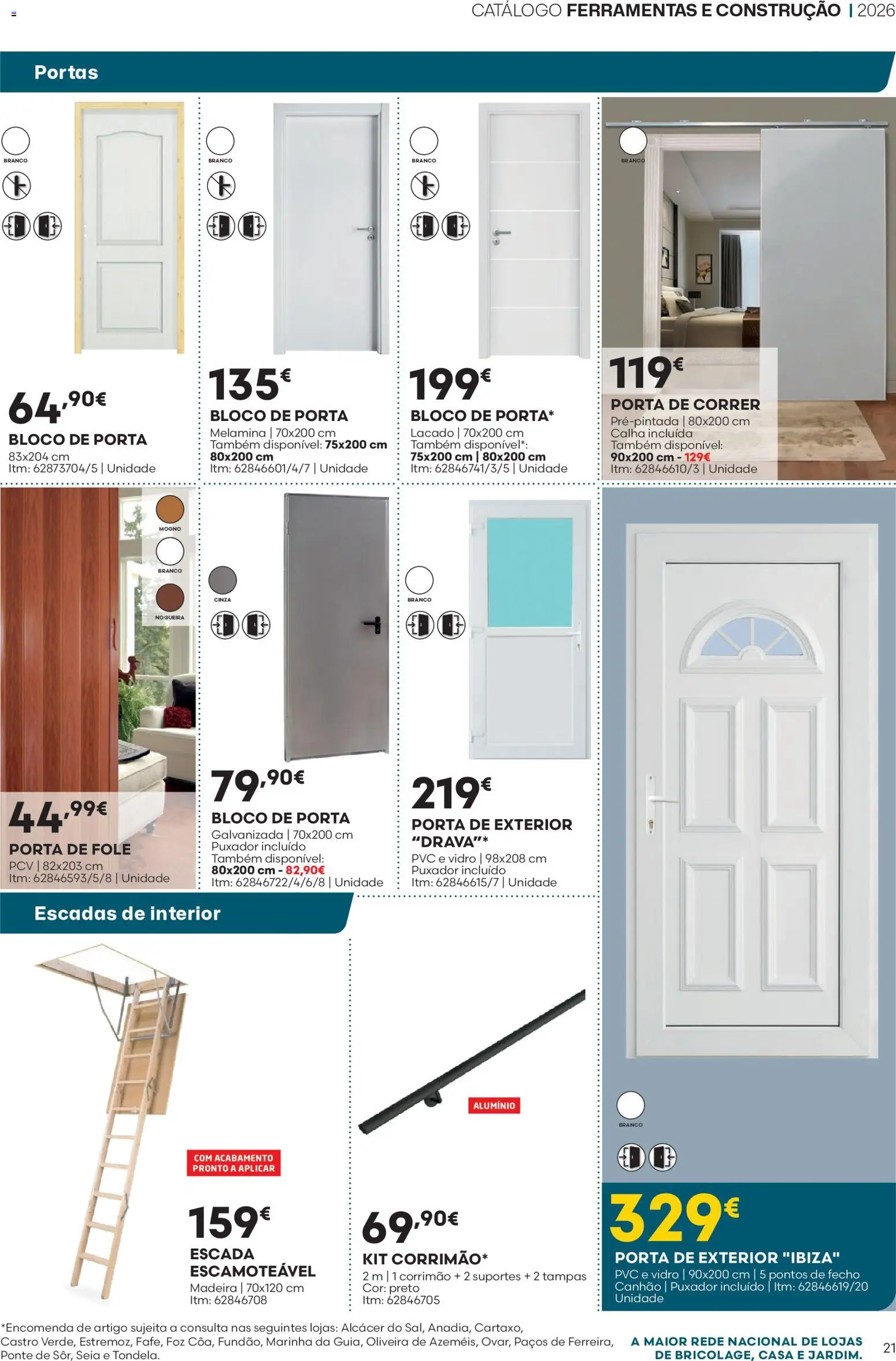BricoMarché Folheto 10 - Catálogo Ferramentas e Construção │ válido de 16/07/2026 | Página: 21 | Produtos: Escada, Porta, Ferramentas, Portas