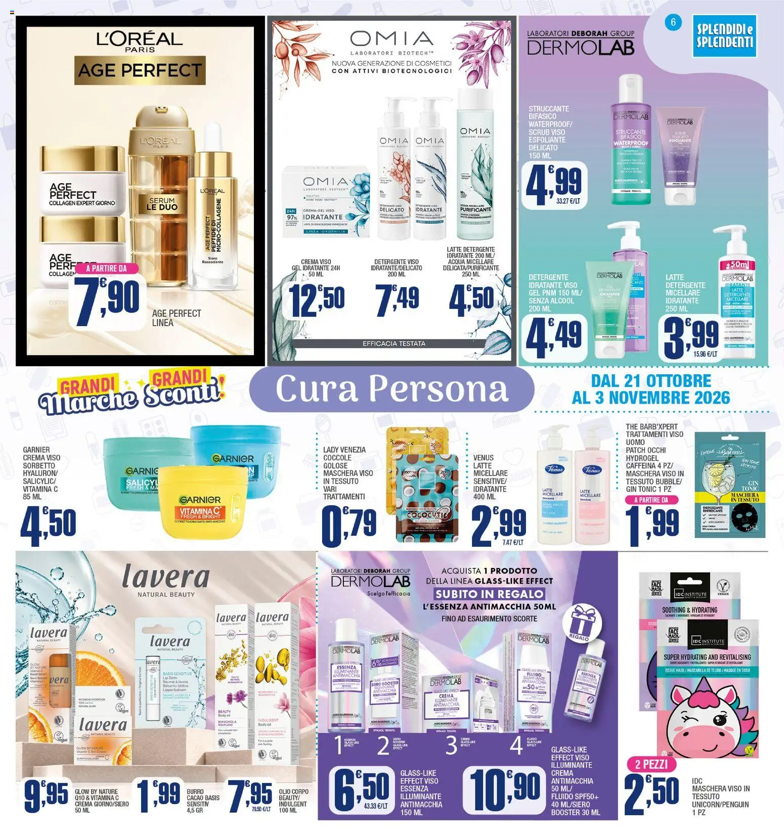 Volantino Splendidi e Splendenti del 21/10/2026 | Pagina: 6 | Prodotti: Maschera, Detergente, Maschera viso, Burro