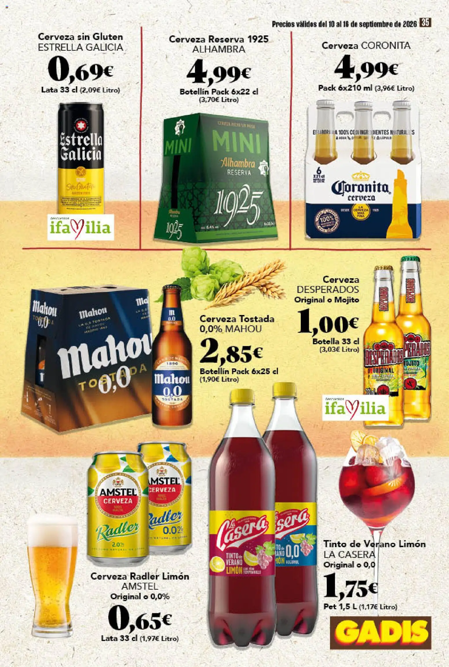 Gadis folleto │ válido desde el 10/09/2026 | Página: 35 | Productos: Radler, Cerveza, Cerveza sin gluten, Limón
