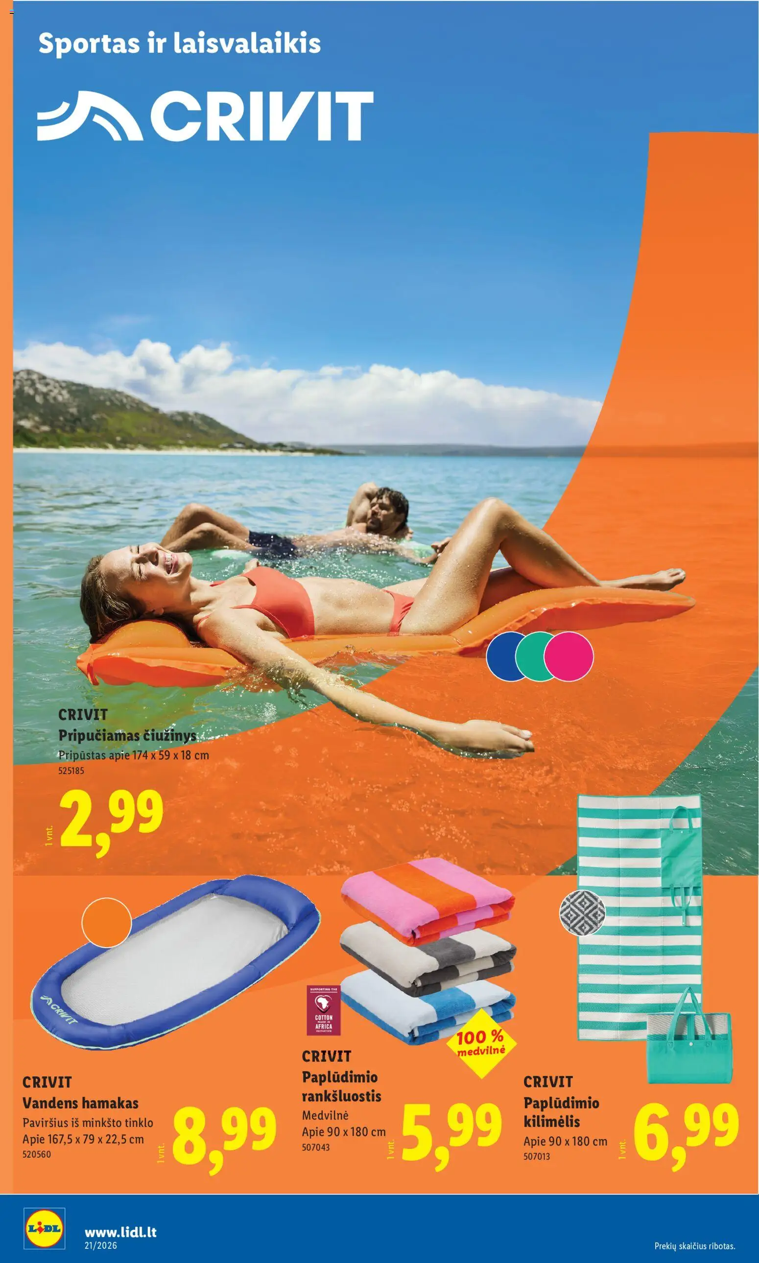 LIDL akcijos nuo 18.05.2026 | Puslapis: 14 | Prekių: Rankšluostis, Čiužinys, Kilimėlis