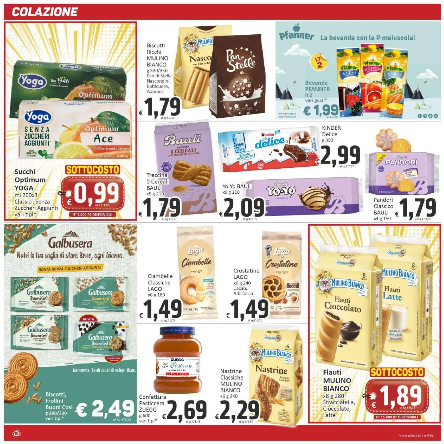 Volantino Paghi Poco del 23/10/2026 | Pagina: 10 | Prodotti: Biscotti, Zucchero, Pasta, Cacao