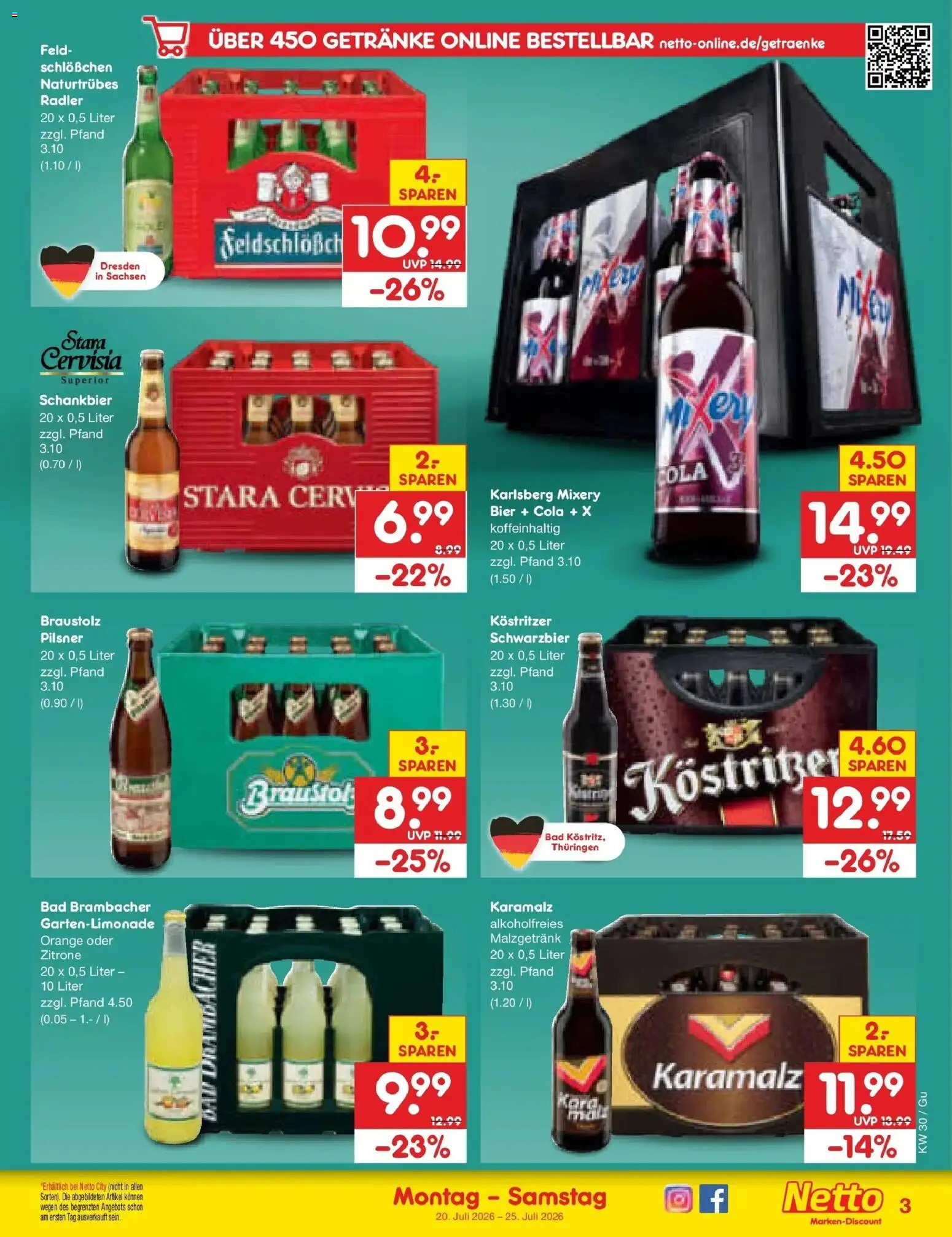 Netto Marken-Discount Prospekt Augustusburg – gültig ab 20.07.2026 | Seite: 57 | Produkte: Cola, Bier, Radler, Mixery