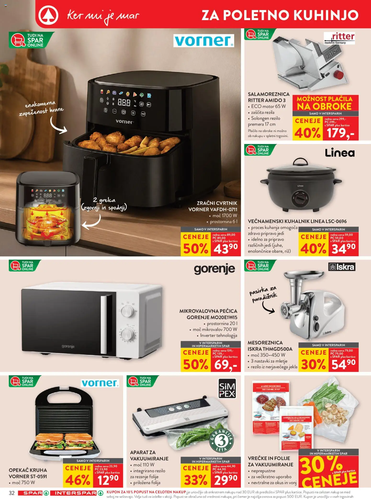 Novi Spar katalog ponudbe – veljaven od 10.06.2026 | Stran: 44 | Izdelki: Mesoreznica, Paradiznik, Riz, Folija