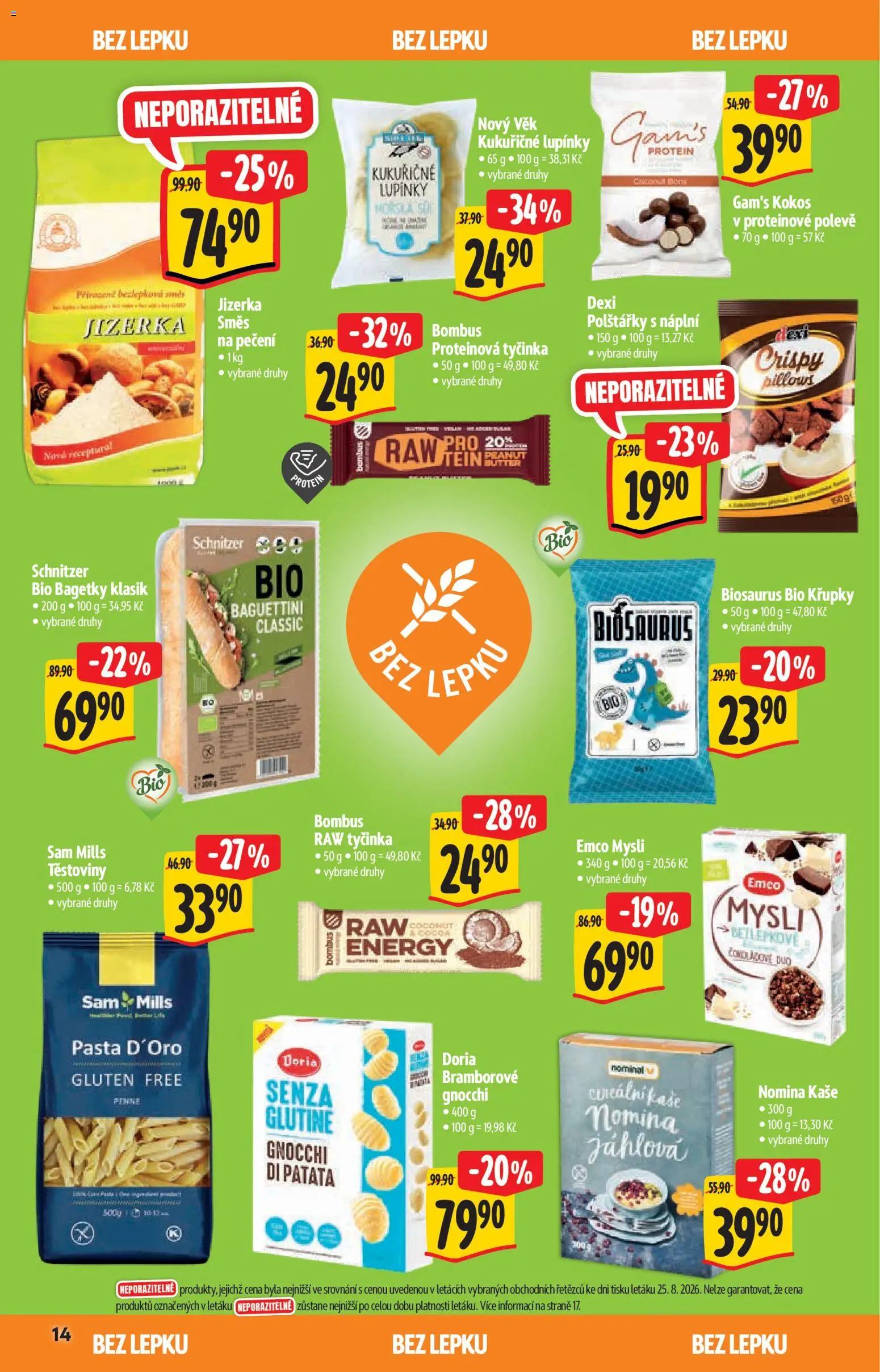 Albert katalog - Supermarket - Bio od 02.09.2026 | Strana: 14 | Produkty: Těstoviny, Proteinová tyčinka, Kokos, Křupky