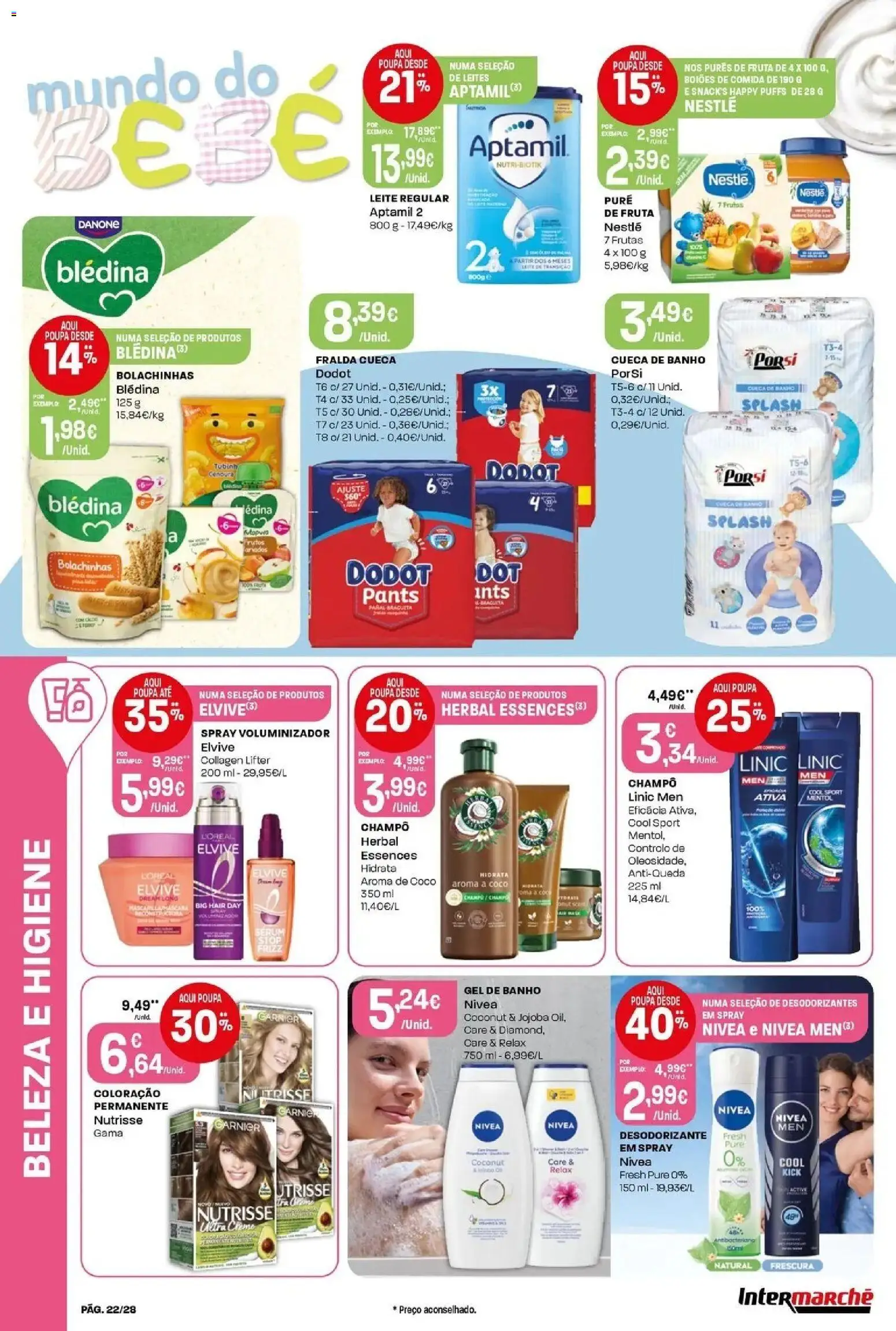 Intermarché - Isto é que são preços BAIXOS │ válido de 04.06.2026 | Página: 22 | Produtos: Desodorizante, Leite, Banho, Nestlé