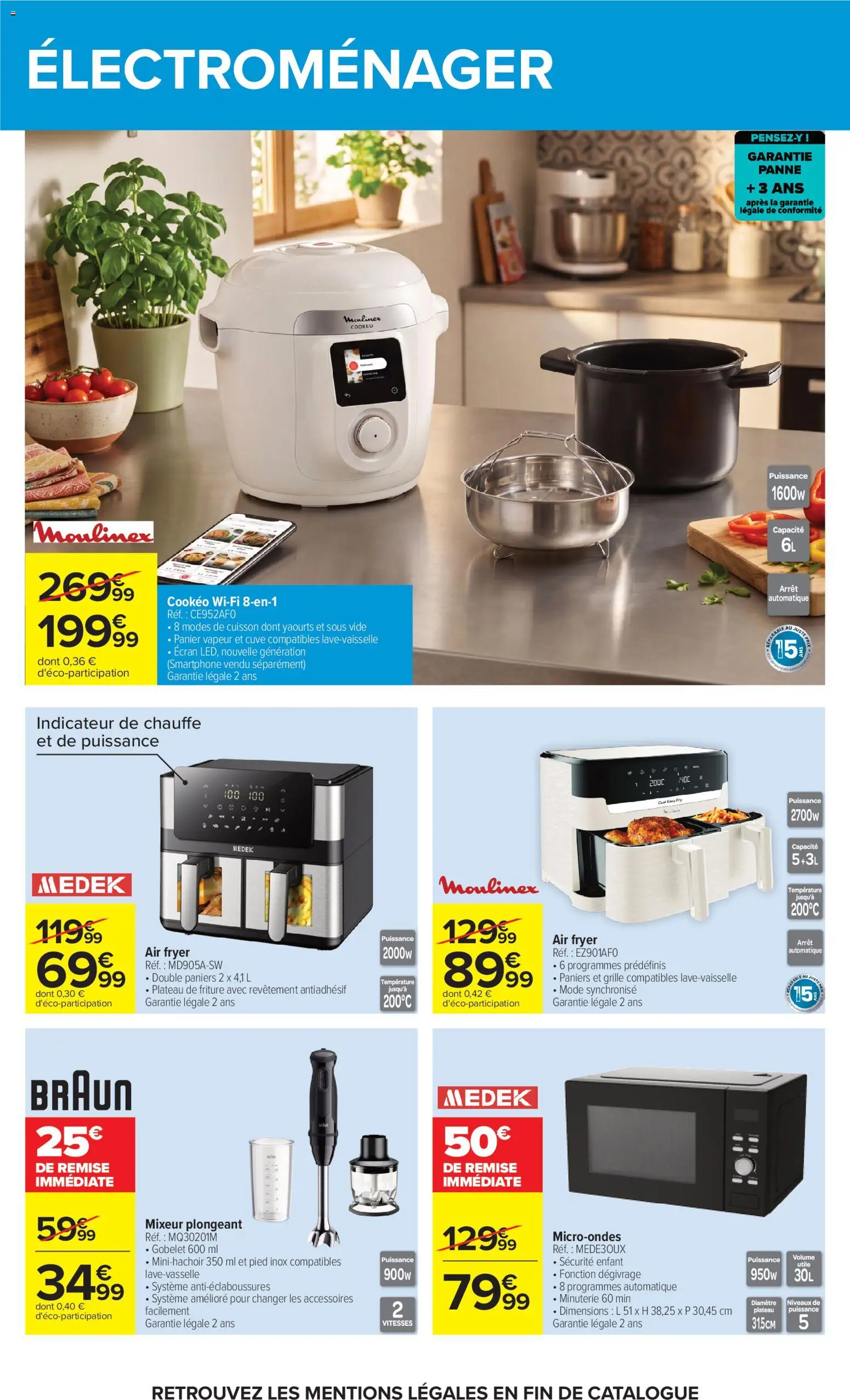 {H1} | Page: 64 | Produits: Yaourts, Mixeur plongeant, Air fryer, Panier