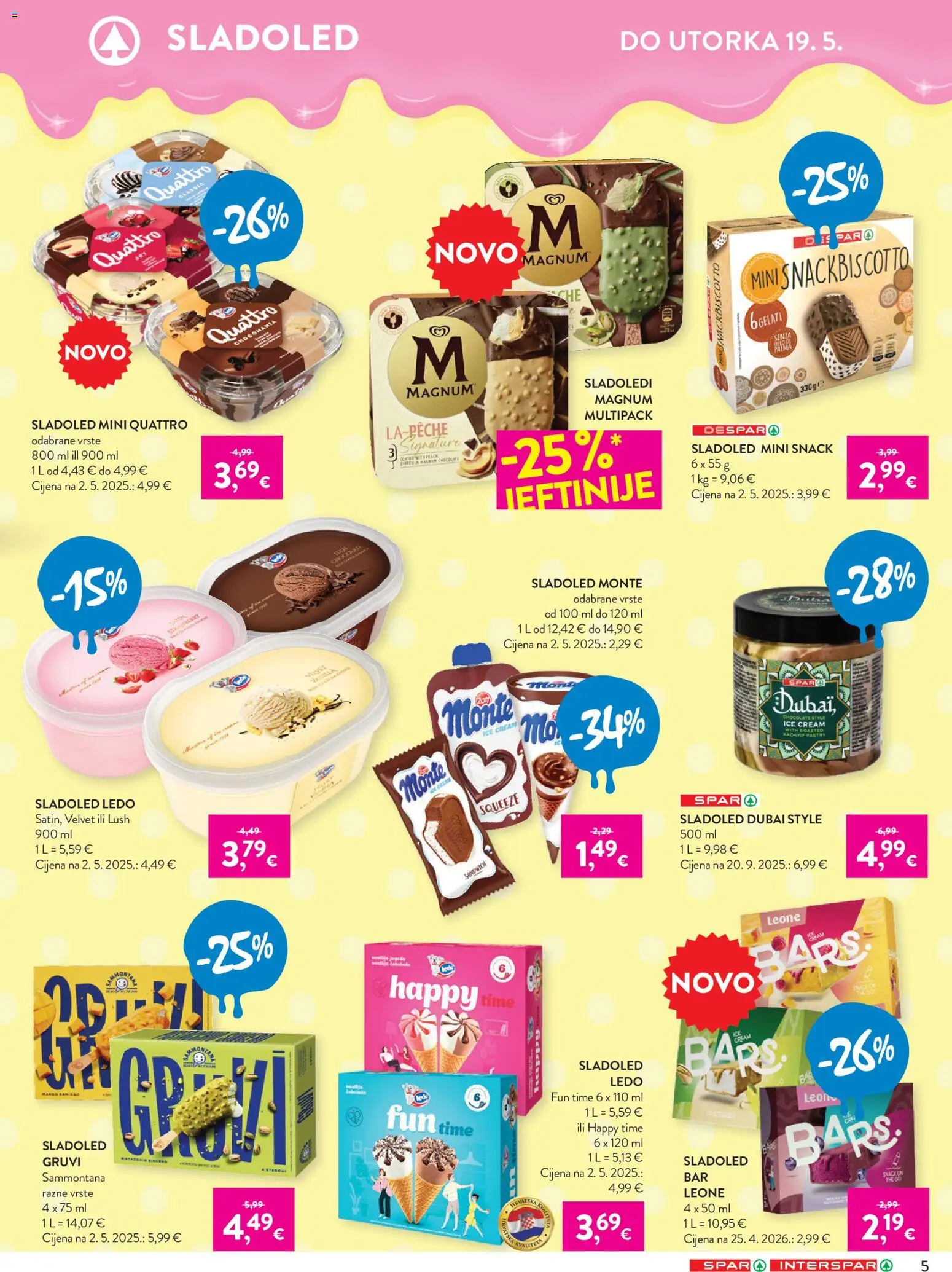 Spar katalog | vrijedi od 13.05.2026 | Stranica: 5 | Proizvodi: Ledo, Sladoled