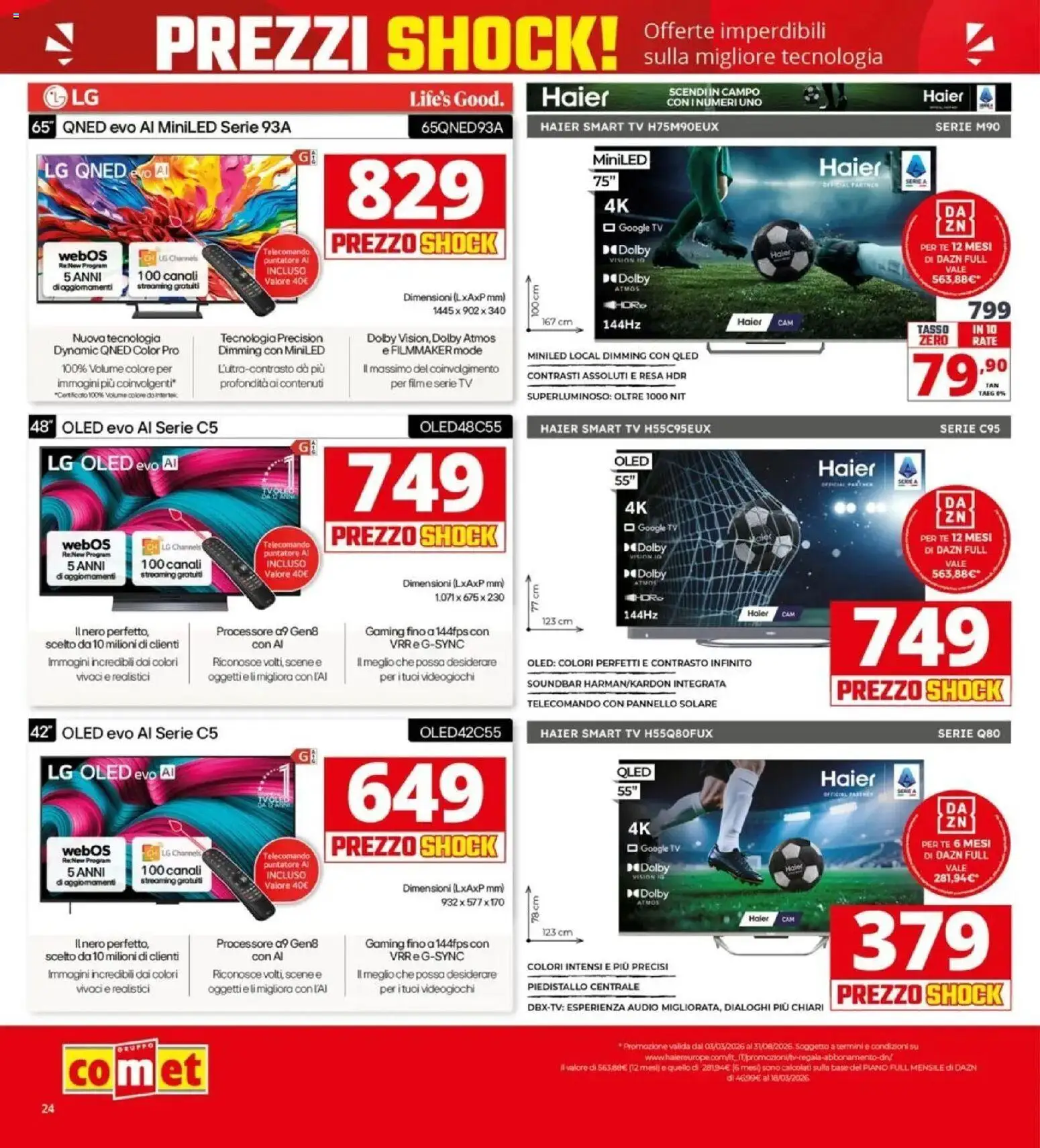 Volantino Comet del 23.04.2026 | Pagina: 24 | Prodotti: Telecomando, smart TV, TV, Audio
