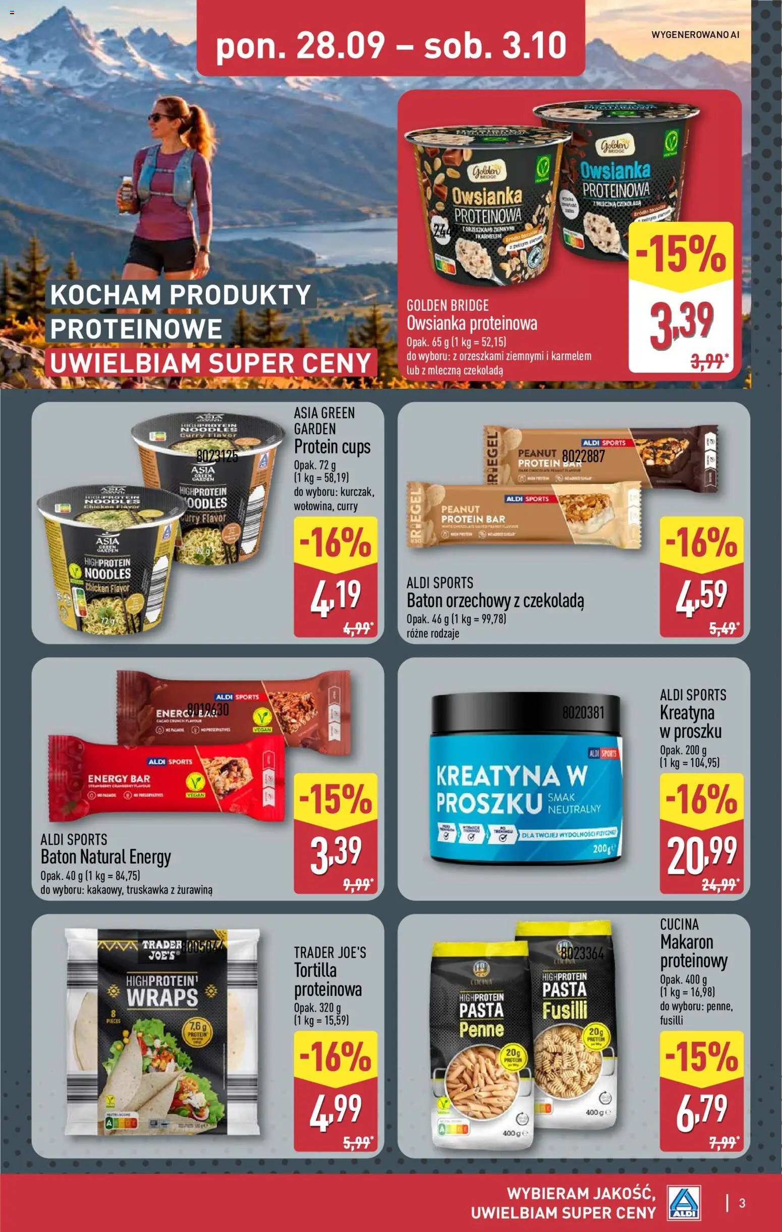 Aldi gazetka - Produkty proteinowe od 28.09.2026 | Strona: 3