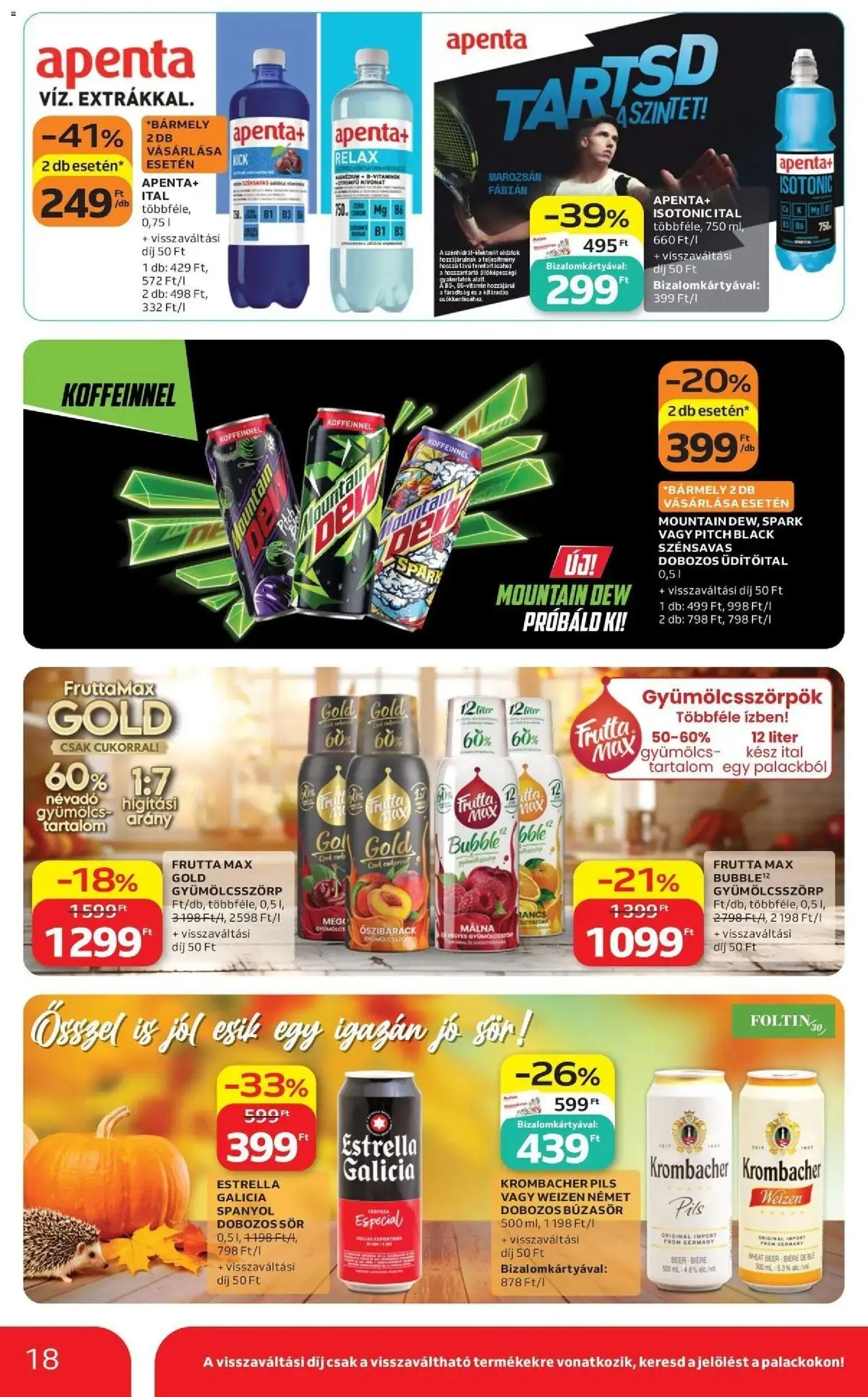 Auchan akciós újság Kecskemét - 2026.10.29. -tól/töl > akció, lapozható szórólap 🛍️ | Oldal: 18 | Termékek: Málna, Gyümölcs, Dobozos sör, Sör