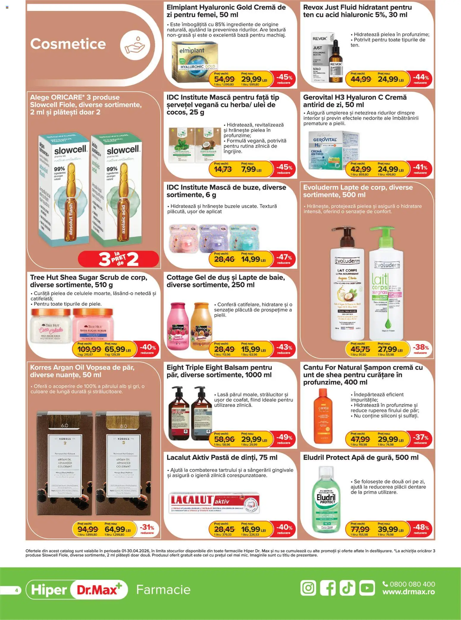 Noul catalog Dr.Max – valabil de la 01.04.2026 | Pagină: 4 | Produse: Duș, Șampon, Lapte, Unt
