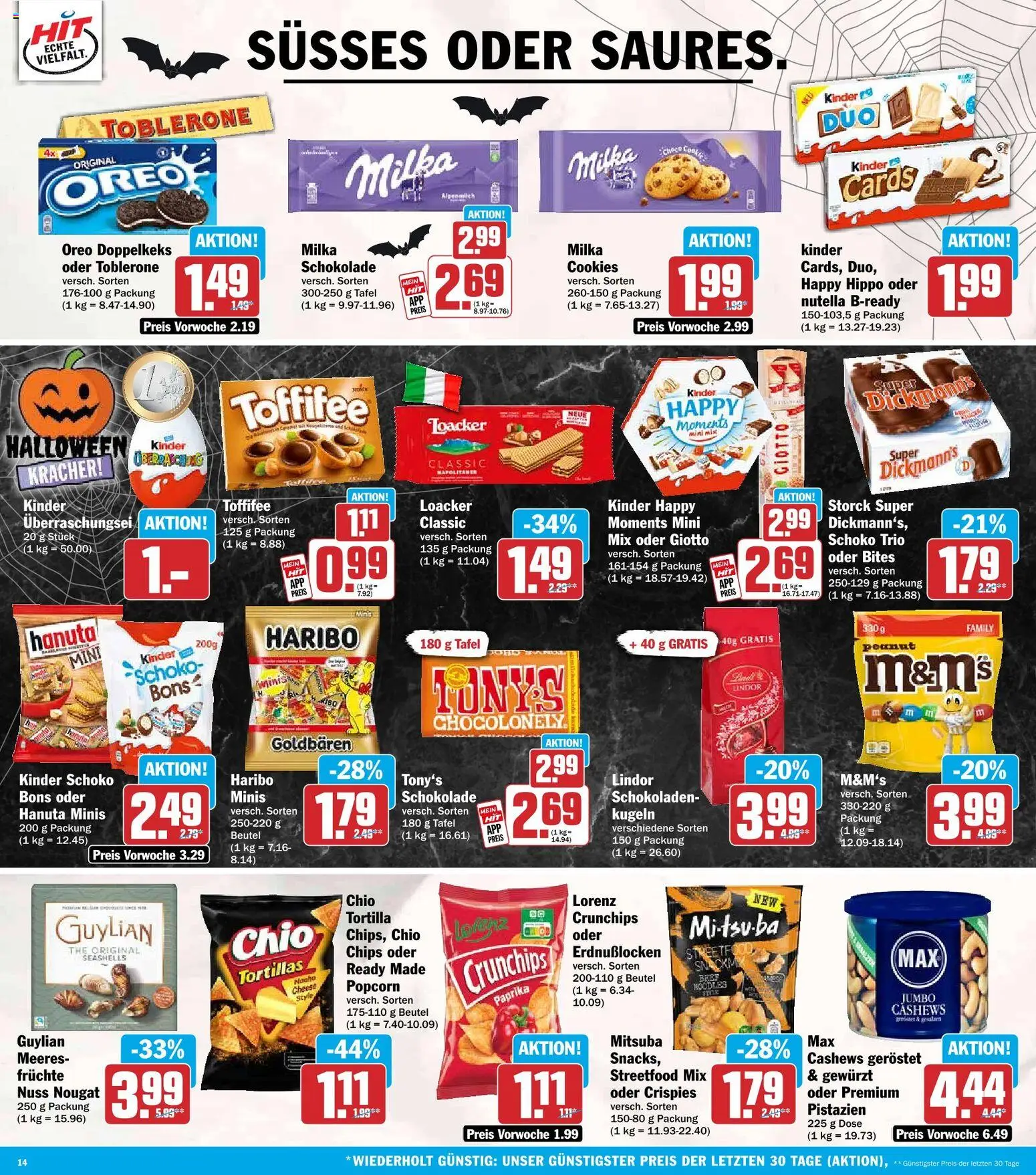 HIT Prospekt – gültig ab 26.10.2026 | Seite: 14 | Produkte: Tortillas, Haribo, Pistazien, Chips