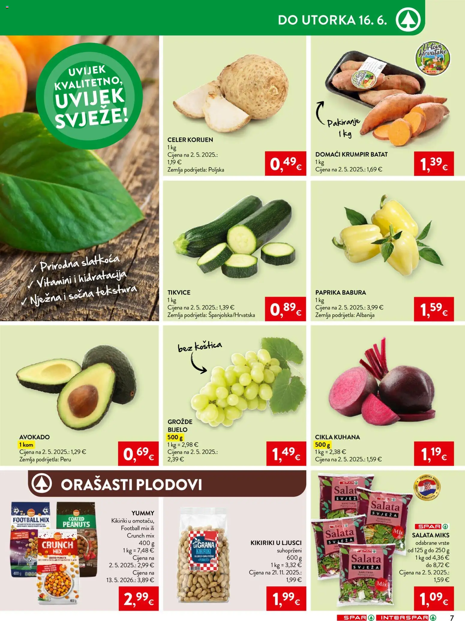 Spar katalog | vrijedi od 10.06.2026 | Stranica: 7 | Proizvodi: Paprika, Kikiriki, Avokado, Grožđe