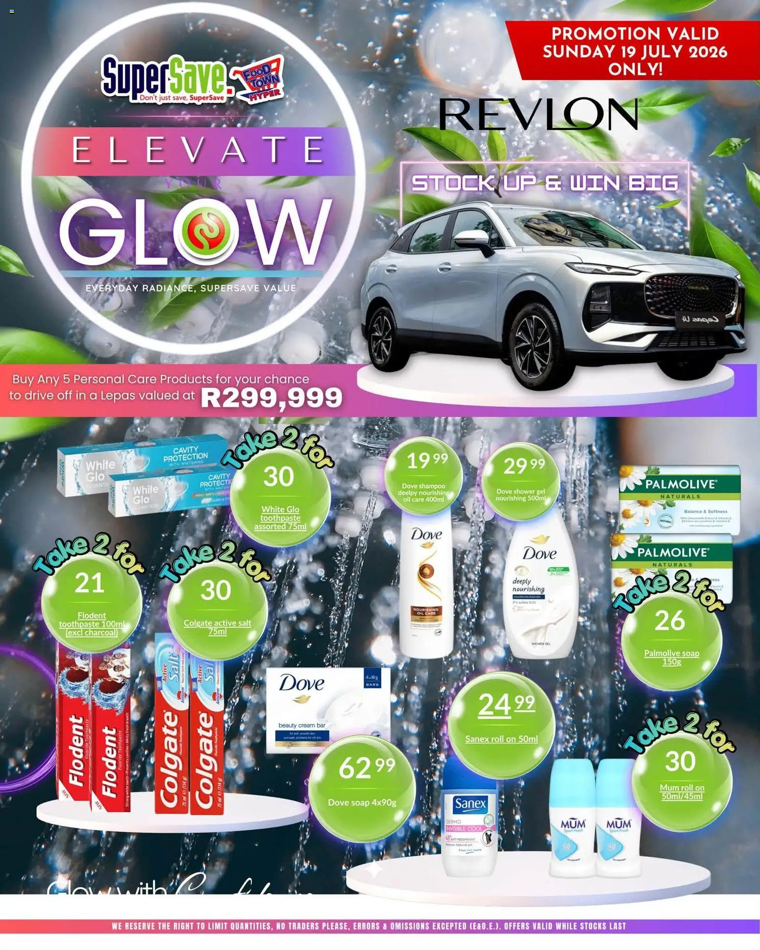 New Super Save catalogue – valid from 19/07/2026 | Page: 1 | Products: Soap, Shower gel, Toothpaste, Salt