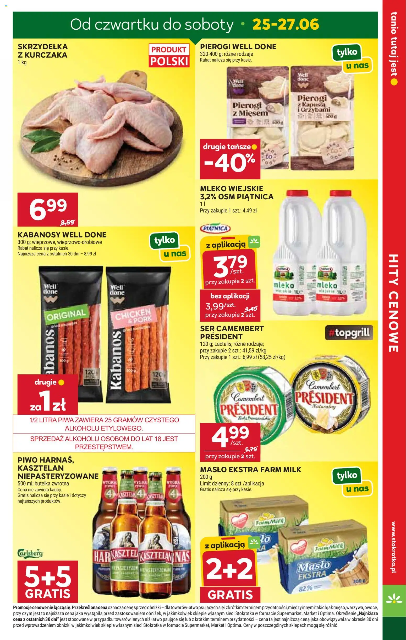 Stokrotka gazetka od 25.06.2026 | Strona: 5 | Produkty: Kapusta, Skrzydełka z kurczaka, Camembert, Mleko