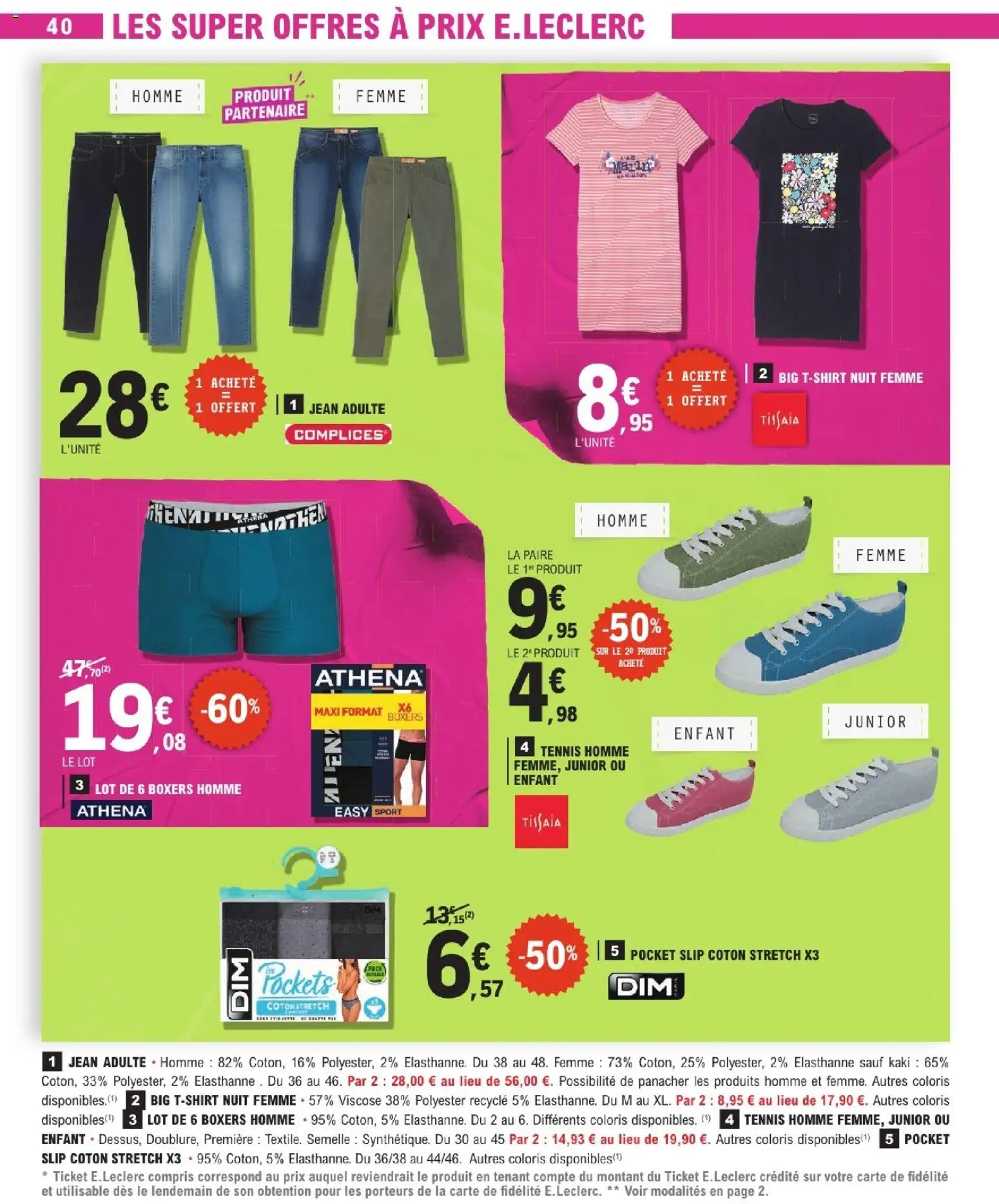 {H1} | Page: 40 | Produits: Jeans, Coton, Kaki, T-shirt