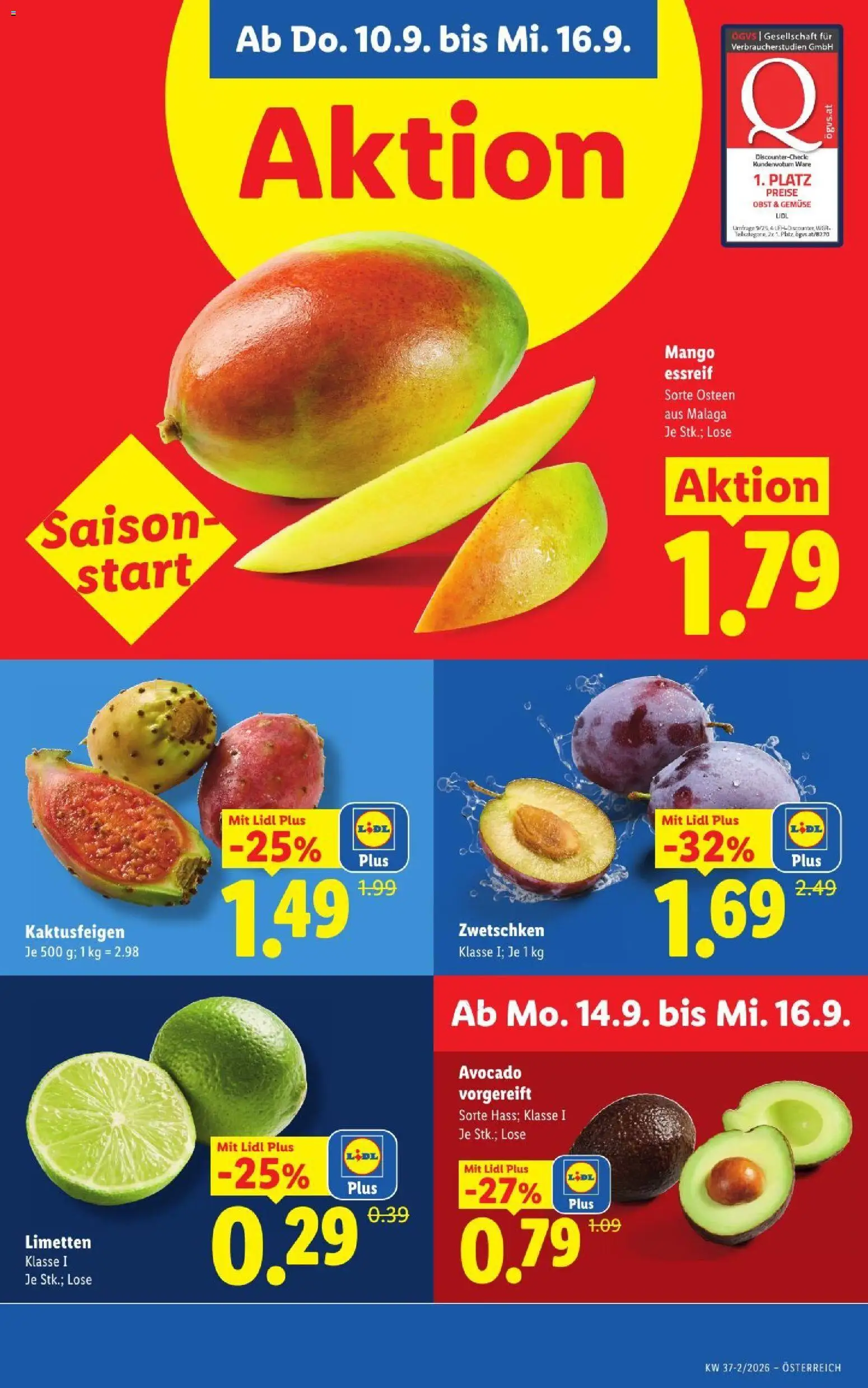 Lidl - Flugblatt gültig ab 10.09.2026 | Seite: 40 | Produkte: Avocado, Gemüse, Obst, Mango